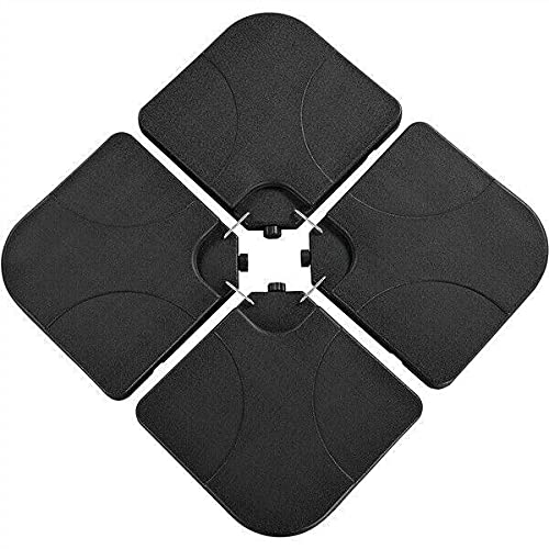 **4-Piece Square Silvesrt Cantilever Offset Umbrella Stand - Heavy Duty Outdoor Patio Umbrella Base Holder for Garden, Poolside & Backyard**