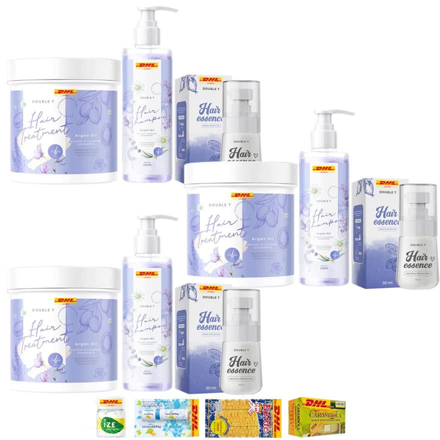 Purple Shampoo & Hair Treatment Set - Anti Hair Loss, Natural Oil Essence for Long Hair (3-Pack) | DHL Shipping & Free Beauty Gifts - Perfect for Color-Treated Hair & Salon-Quality Care at Home