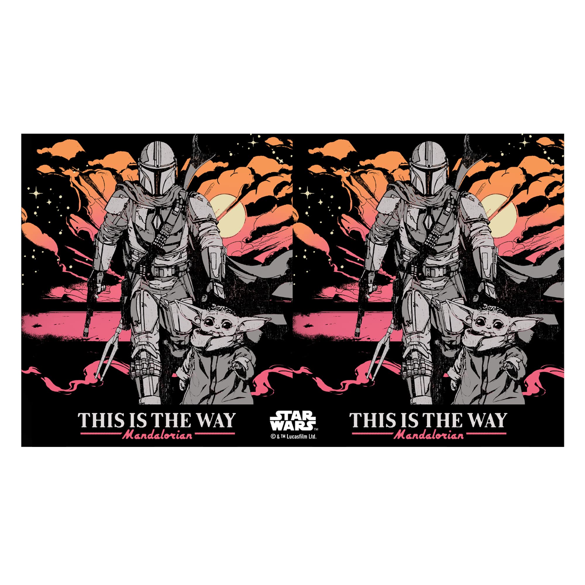Star Wars The Mandalorian Stainless Steel Water Bottle 20oz - Insulated Double Wall Vacuum Flask for Hot & Cold Drinks - Perfect for School, Gym, Hiking & Office Use