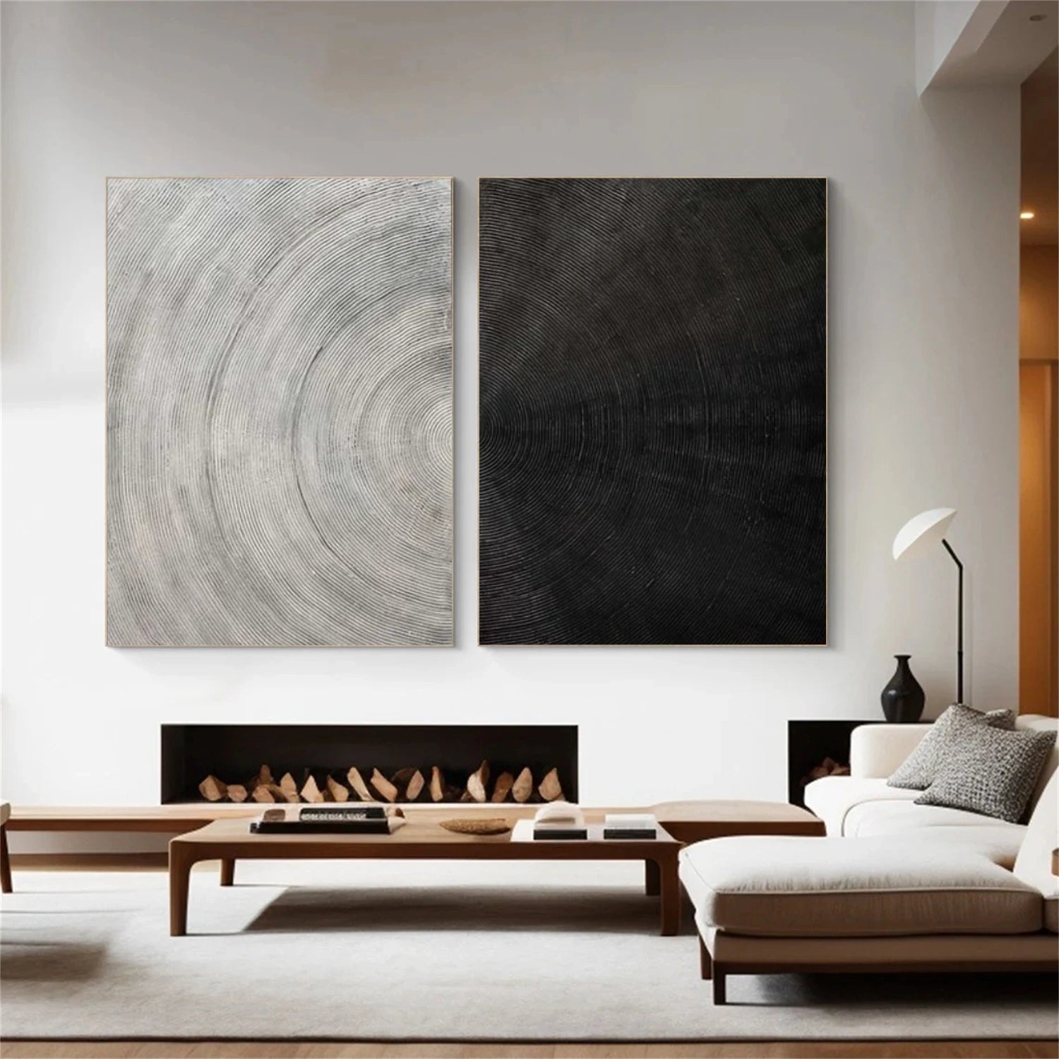 Abstract Painting Set of 2 - Modern Wall Art for Living Room & Bedroom Decor - #AB422 - Handmade Canvas Artwork for Home & Office Interior Design