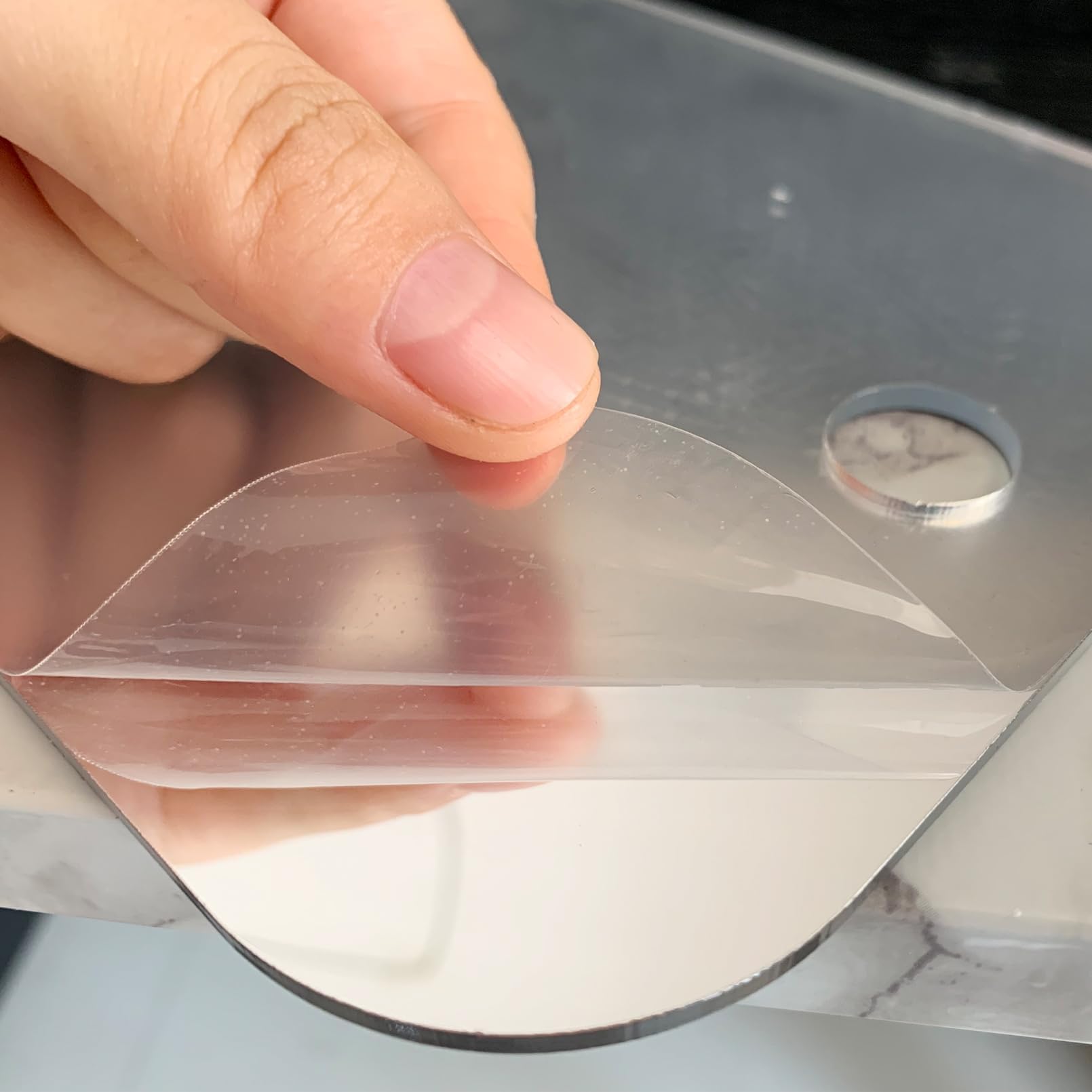 Unbreakable Shower Mirror for Shaving - Large 10.7x8 Inch Fogless Bathroom Mirror - Plastic Wall Mounted Mirror for Locker, Camping & Travel - Perfect for Shaving, Grooming & Makeup in Shower or Bathroom