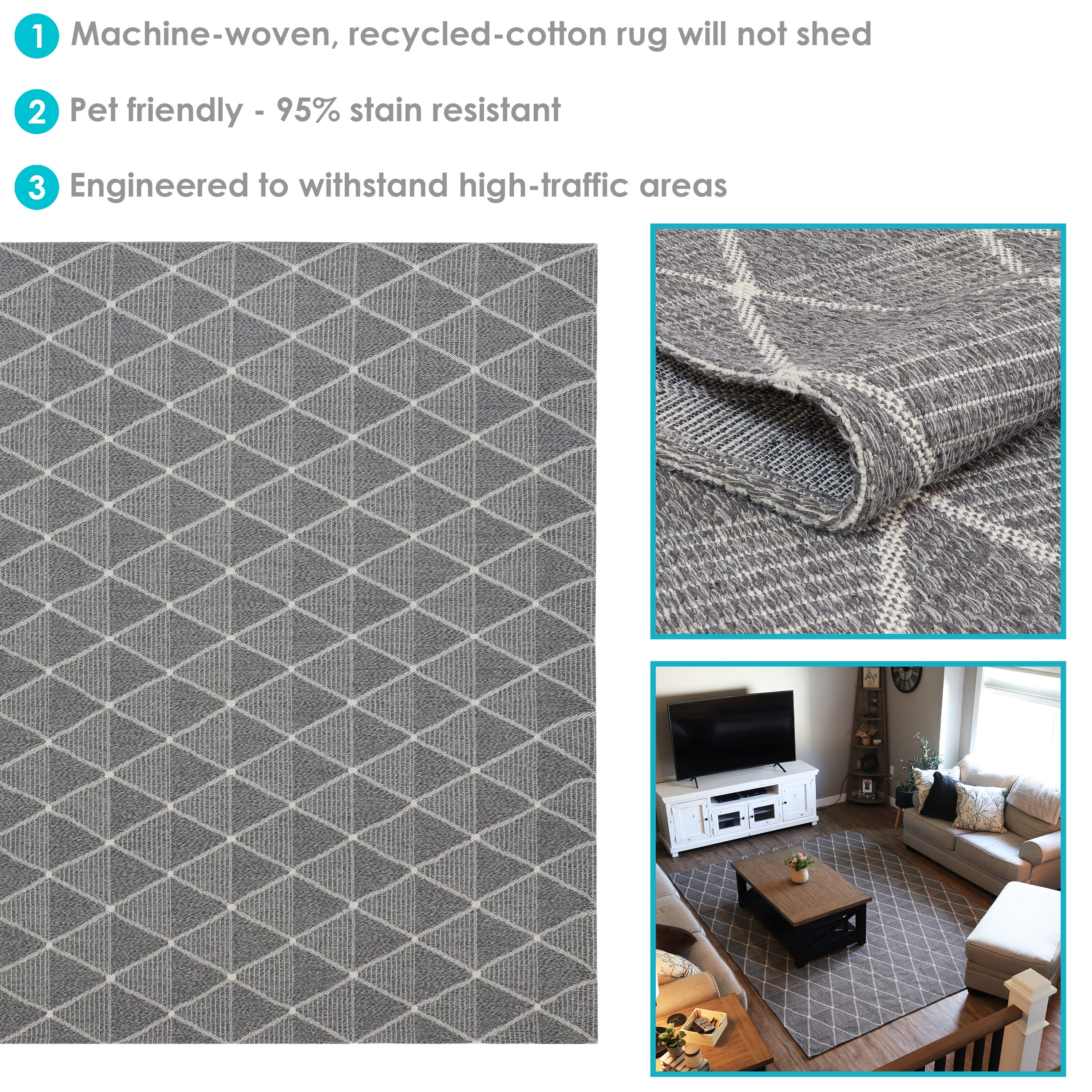 Stylish Sunnydaze Indoor Area Rug - Soft & Durable for Living Room, Bedroom & Home Decor - Perfect for Cozy Spaces & Modern Interiors