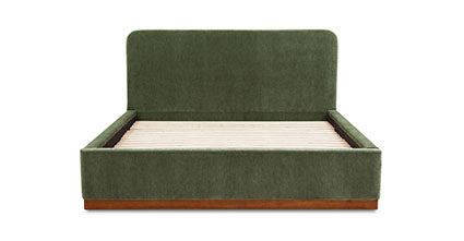 Elegant Mantua Bed Frame - Queen Size Upholstered Platform Bed with Wooden Slats - Perfect for Modern Bedrooms & Guest Rooms