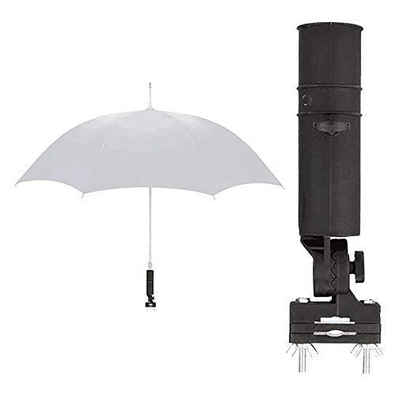 OhhGo Universal Golf Cart Umbrella Holder - Adjustable Black Golf Trolley Umbrella Stand for Golf Cart Handles | Perfect for Rainy Days & Sunny Golfing