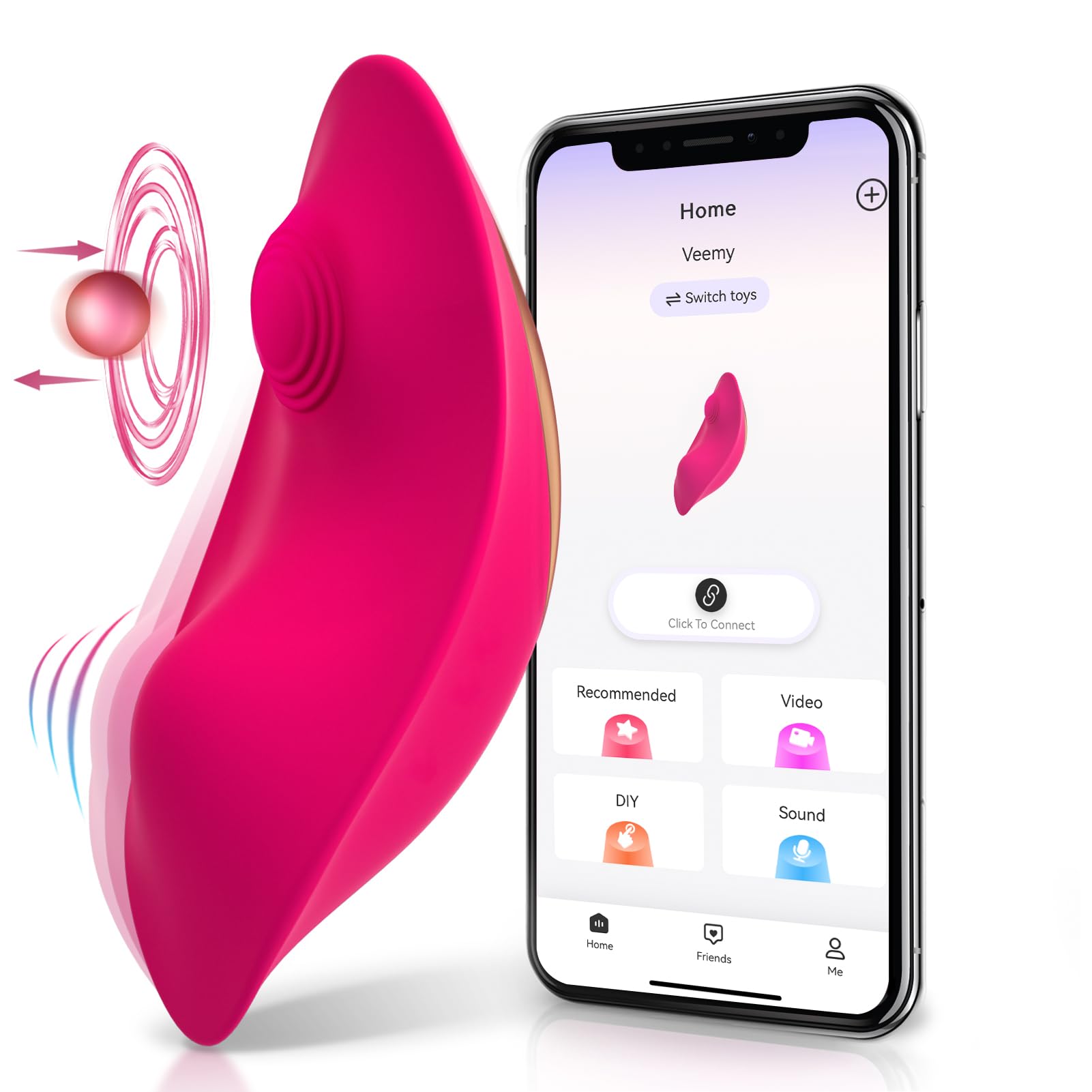 Best Wearable Panty Vibrator for Women - APP Remote Control, Nipple & Clitoral Stimulator with Strong Pulsation - Adult Sex Toy for Couples & Solo Play (Red) | Discreet Pleasure for Home, Travel & Romantic Nights