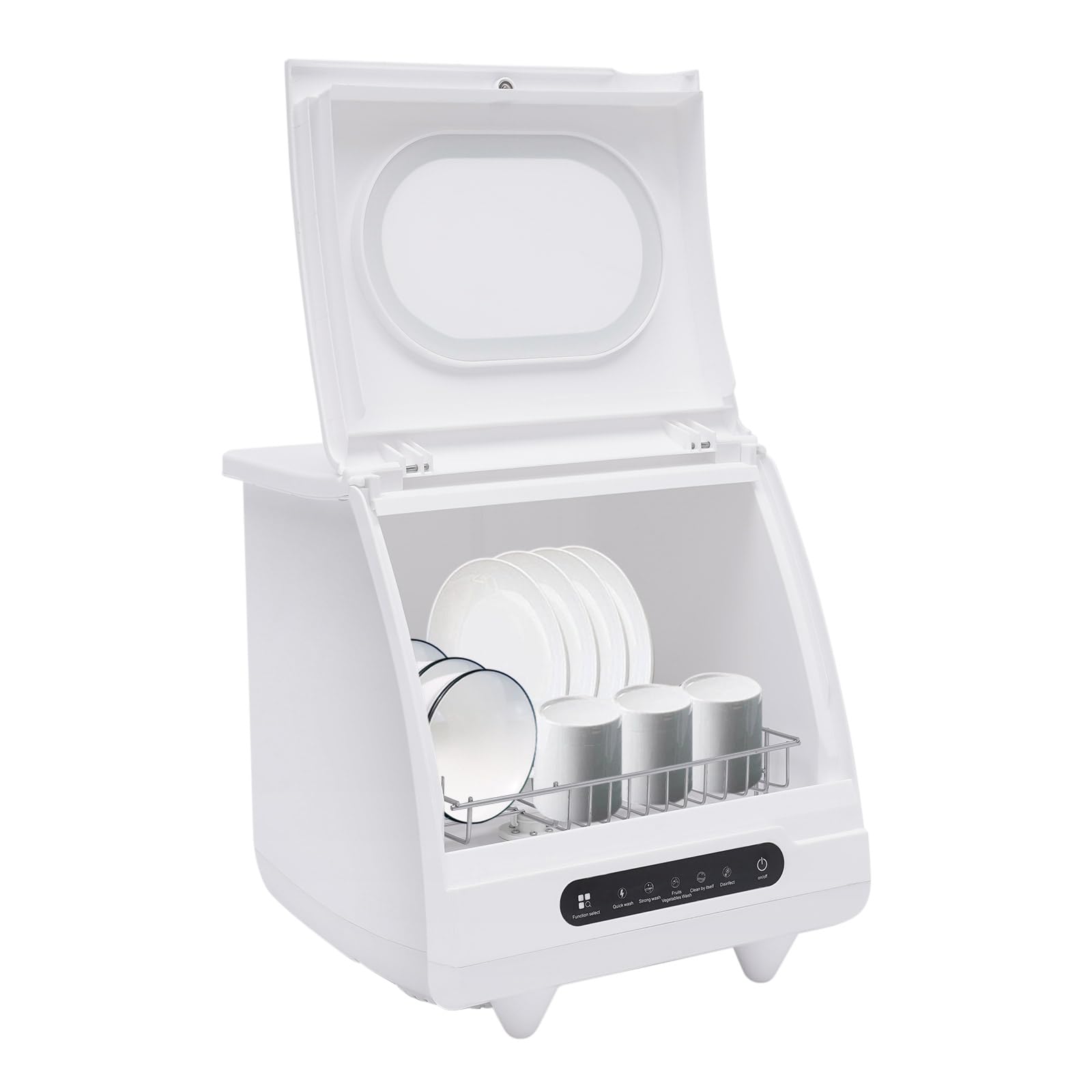 Portable Countertop Dishwasher - Compact Mini Dishwasher with 5 Wash Programs, Air-Dry Function & Water Hose - 1200W Energy Efficient for Small Apartments, RVs, Dorms & Tiny Homes - Perfect for Kitchenettes, Campers & Studio Living Spaces