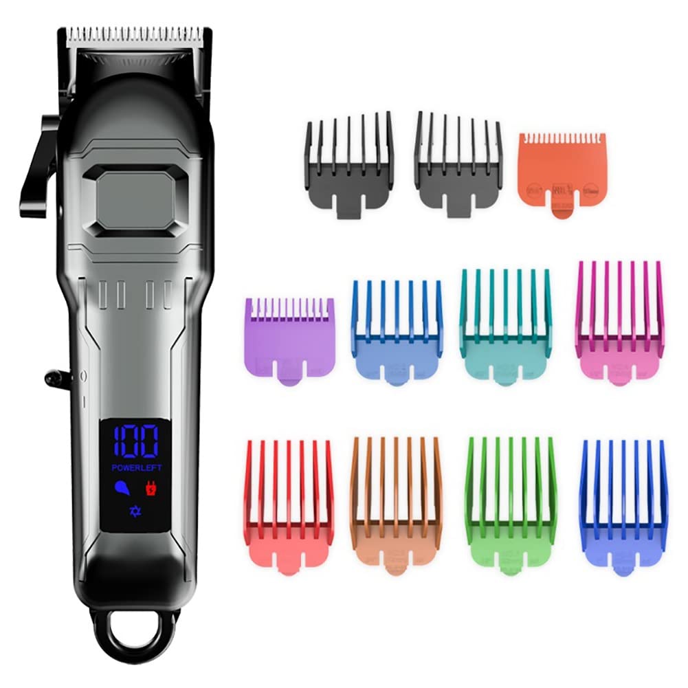 Professional Hair Clippers for Men - Cordless & Corded Rechargeable Hair Trimmer with Digital Display, Adjustable Blade, Powerful Motor - Perfect for Home Barbering, Beard Trimming & DIY Haircuts