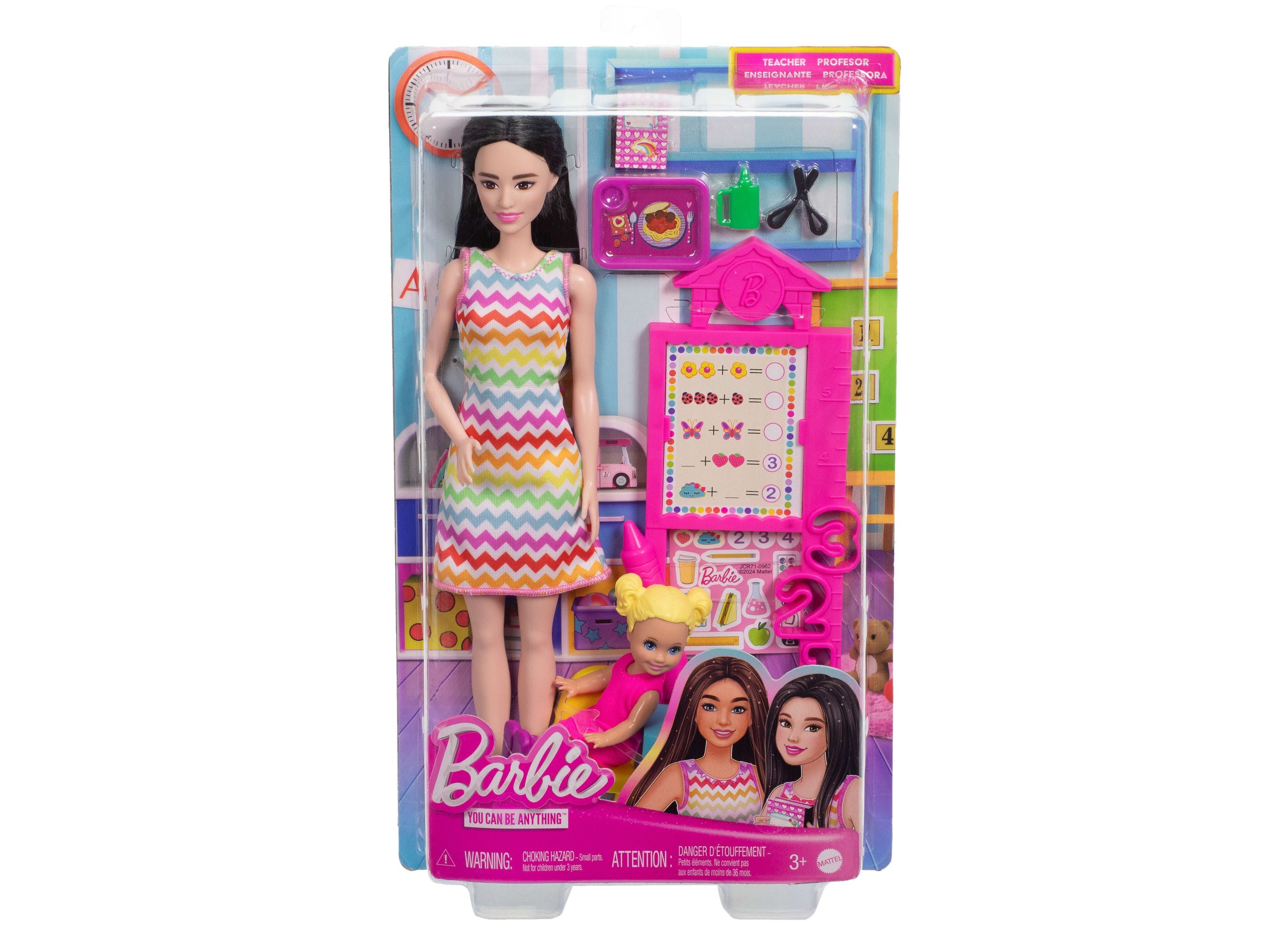 Barbie Teacher Doll Set with Blonde Fashion Doll, Toddler Student & Classroom Accessories - Perfect for Pretend Play, School Role Play & Educational Toys for Kids