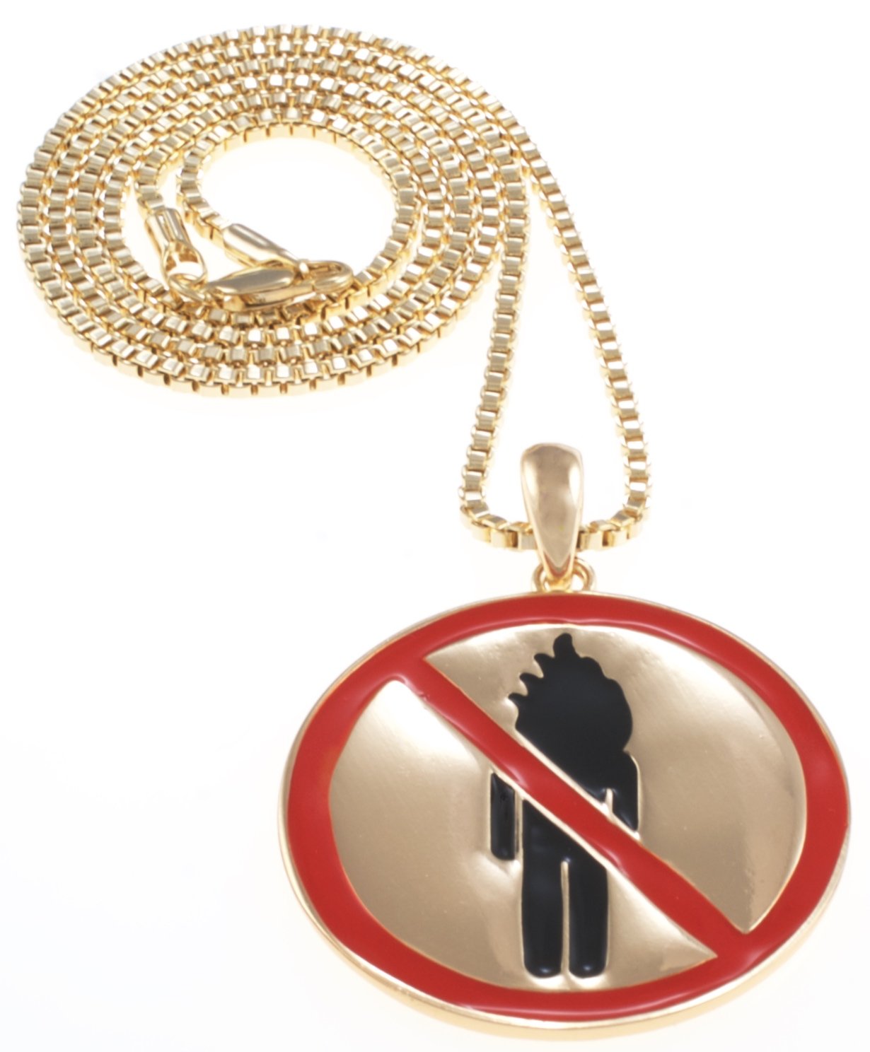 Hip Hop Gold Pendant Necklace - 24 Inch Box Chain for Men & Women | Trendy Hip Hop Jewelry for Parties, Concerts & Streetwear Fashion