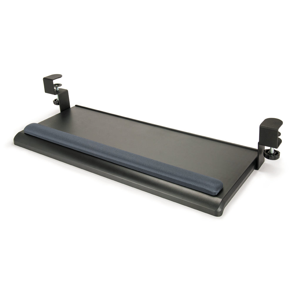 Ergonomic Extra Wide Desk Clamp Keyboard Tray with Gel Wrist Rest - Adjustable Under Desk Keyboard Holder for Comfortable Typing - Perfect for Home Office, Gaming Setup & Workspace Organization