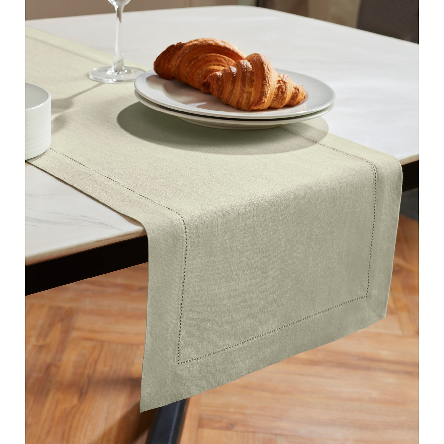 Sonoma Hemstitch Table Runner - Elegant Linen Table Decor for Dining & Special Occasions | Perfect for Weddings, Holidays & Home Decor