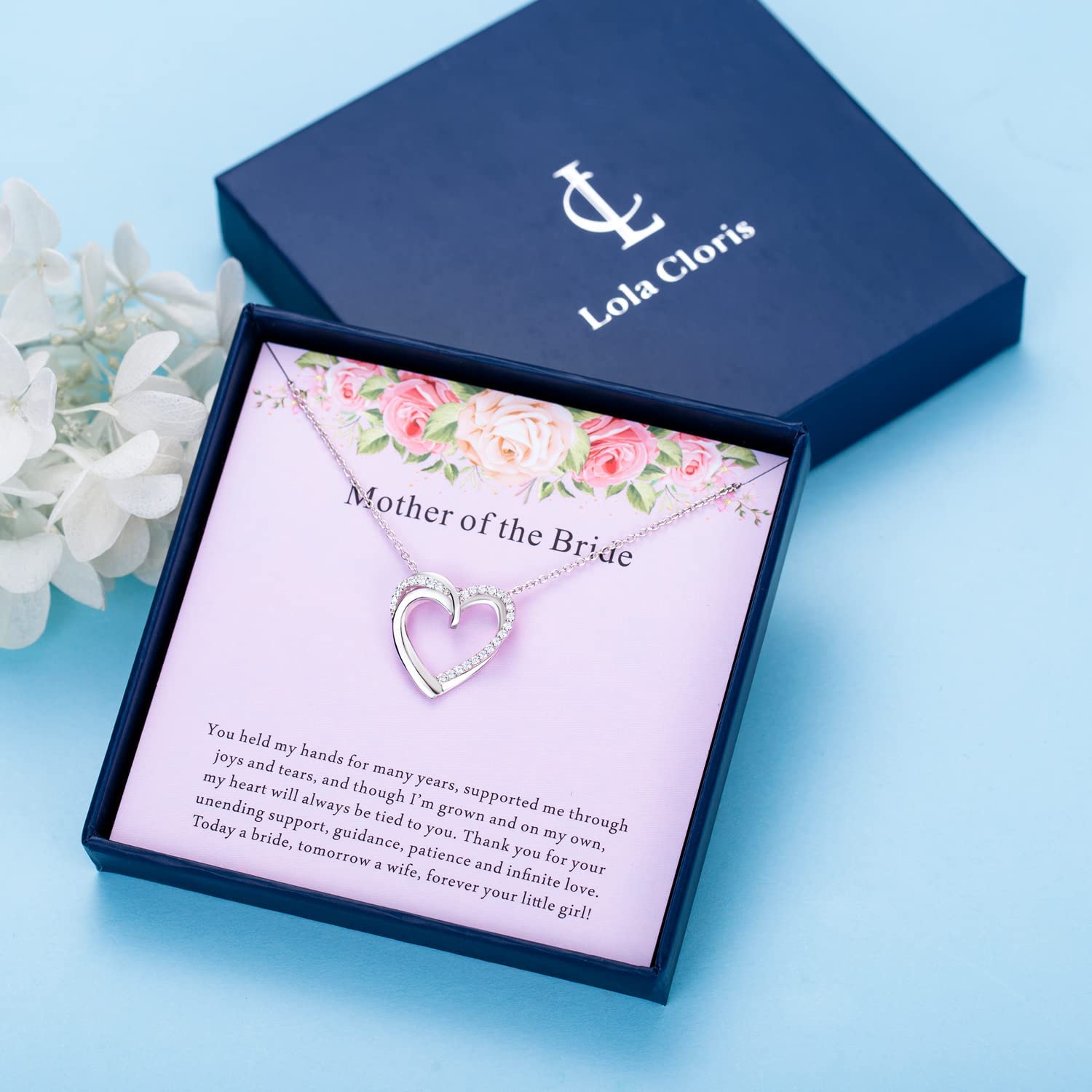Mom Necklace - Sterling Silver Heart Pendant Birthday Gift for Mom from Daughter or Son | Christmas Present for Women | Perfect for Mother's Day, Anniversaries & Special Occasions