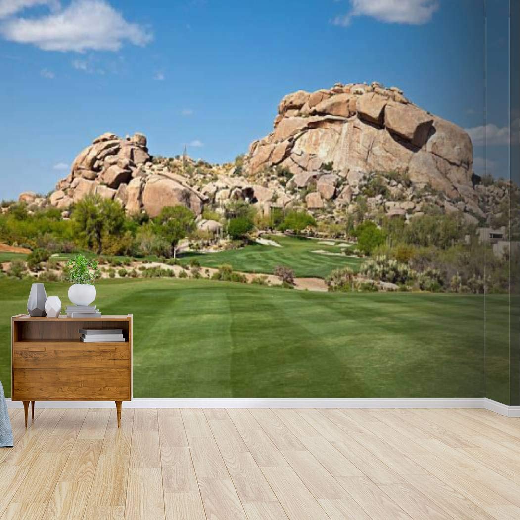 Arizona Golf Landscape Canvas Print - Self-Adhesive Peel & Stick Wallpaper Mural for Living Room, Bedroom, Office | Easy DIY Home Decor & Wall Art Sticker