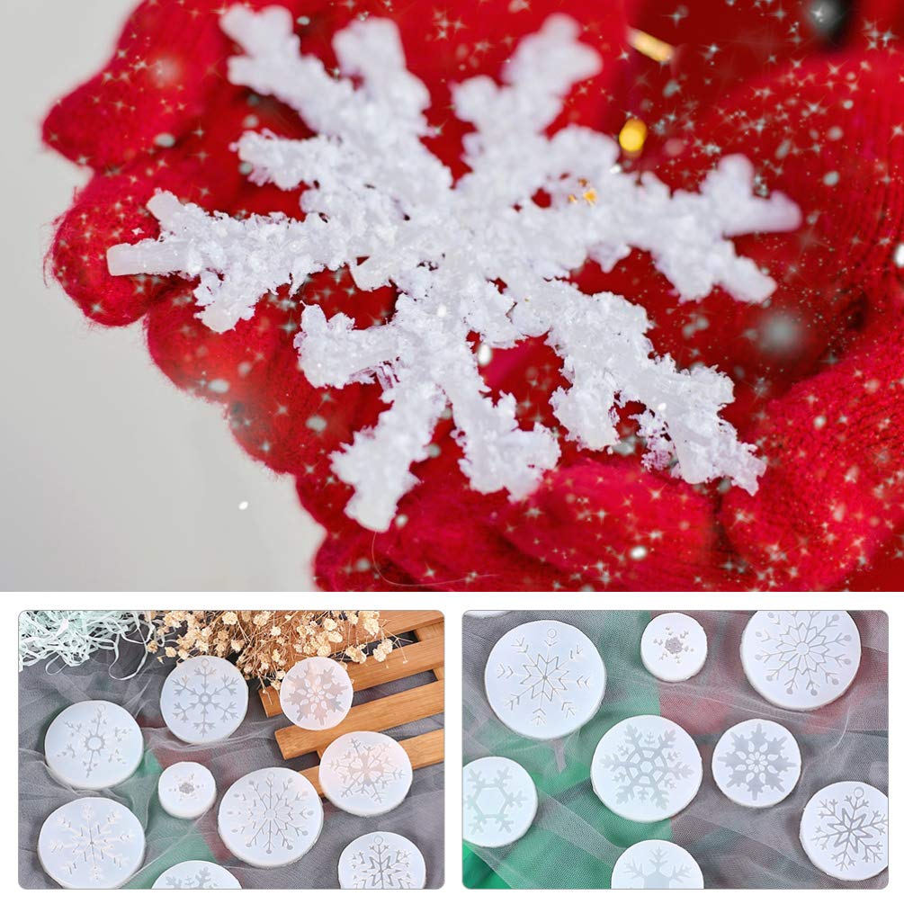 VOSAREA 11Pcs Snowflake Silicone Molds for Resin Casting, DIY Jewelry, Epoxy Coasters, Fudge & Pendant Making - Perfect for Christmas Decor, Craft Projects & Gift Making
