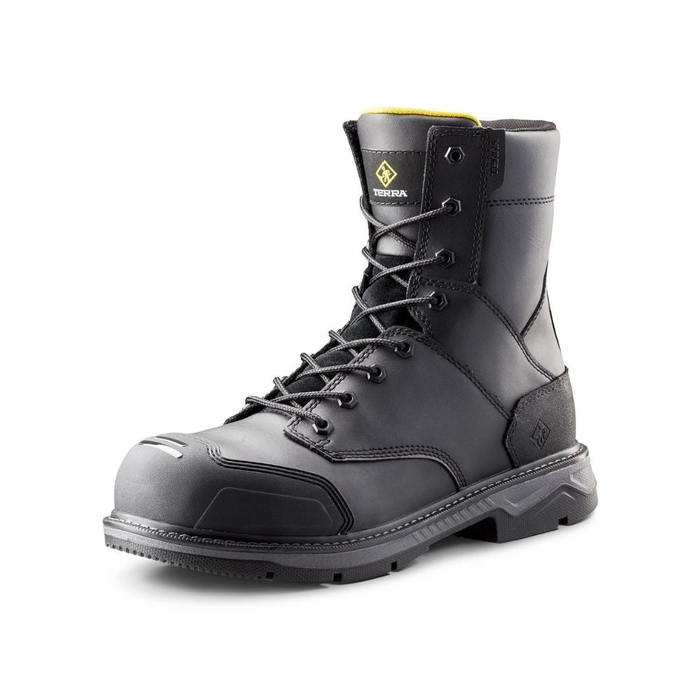 Terra Patton TR0A4NS5BLK Unisex Steel Toe Work Boots - CSA Certified Safety Shoes for Men & Women, Black - Ideal for Construction, Warehouse & Industrial Work Environments