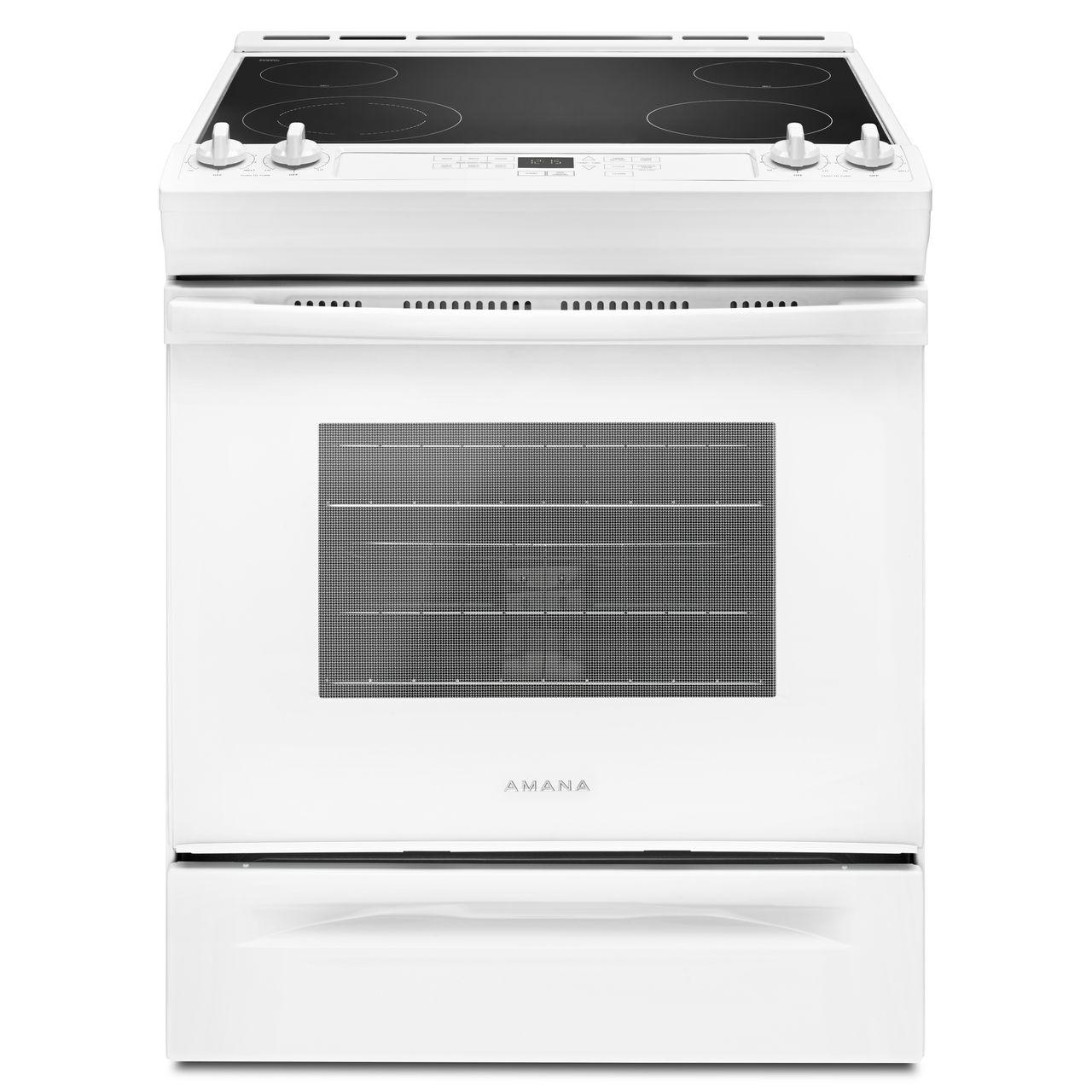 Amana 30 Inch Slide-In Electric Range - YAES6603SFW - Stainless Steel Freestanding Oven with Convection Baking for Home Kitchen Cooking