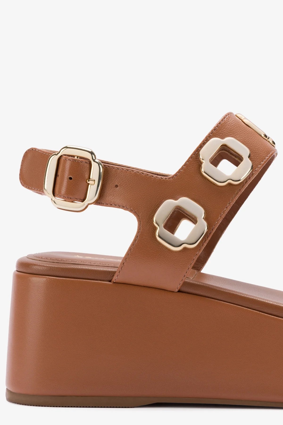 Milan Platform Sandals for Women - Caramel Leather Strappy Summer Shoes for Beach, Vacation & Casual Outfits