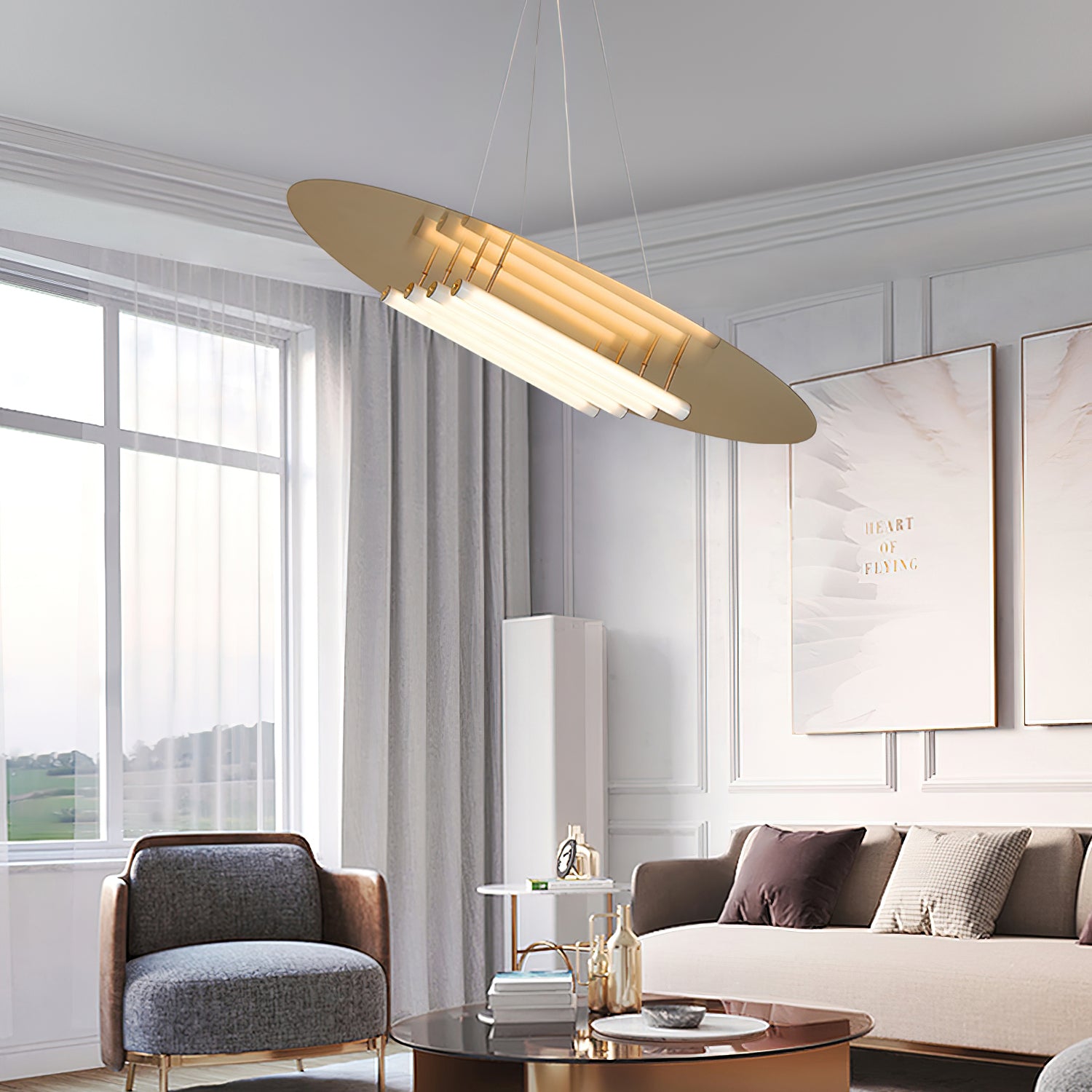 Modern Big Disc Pendant Lamp - Stylish Ceiling Light Fixture for Dining Room, Kitchen Island & Living Room Decor