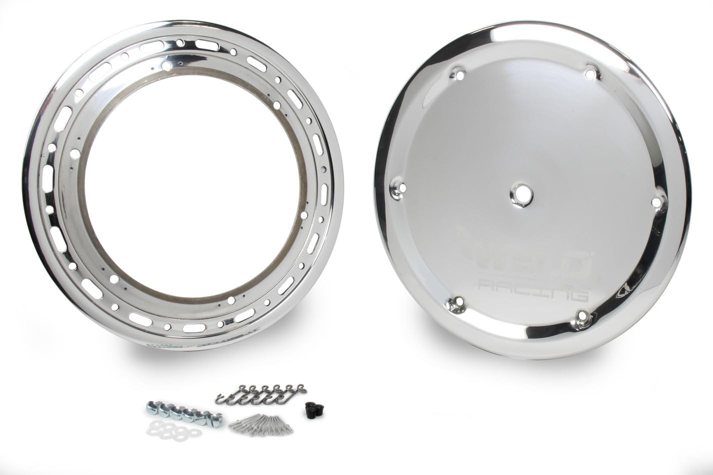 Weld Racing Bead Lock Ring - Quick Turn Knurled Aluminum Wheel Ring with Cover - 15 Inch Polished Off-Road Wheels Kit for Trucks & Jeeps