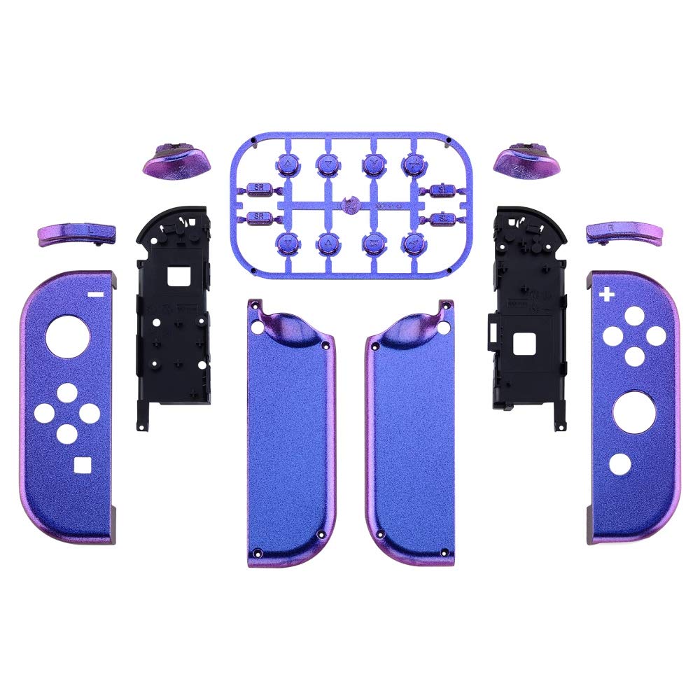 eXtremeRate Custom DIY Replacement Cover Case & Button Kit for Nintendo Switch/OLED Joycon Controller - Chameleon Purple Blue | Gaming Grip for Enhanced Comfort & Durability | Perfect for Handheld & TV Mode Gaming