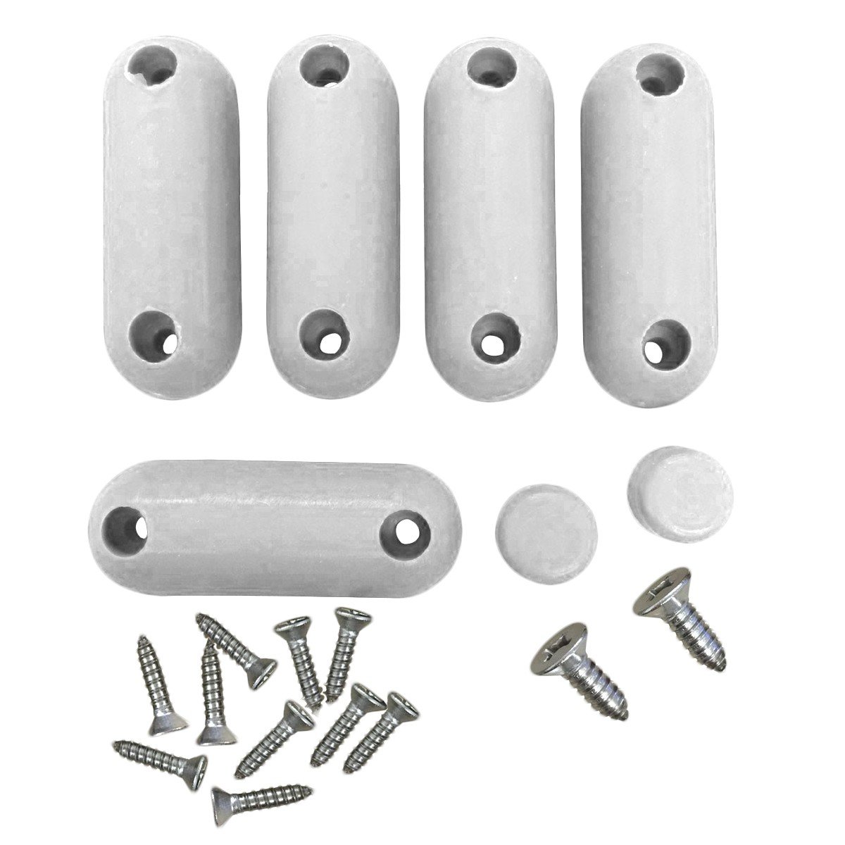 White Silicone Toilet Seat Bumpers - 7 Pack Rubber Replacement Safety Bumper Caps with Hardware Kit | Non-Slip Shock Absorbing Toilet Bowl Protectors for Bathroom Renovation & Home Maintenance | Prevents Seat Damage and Reduces Noise