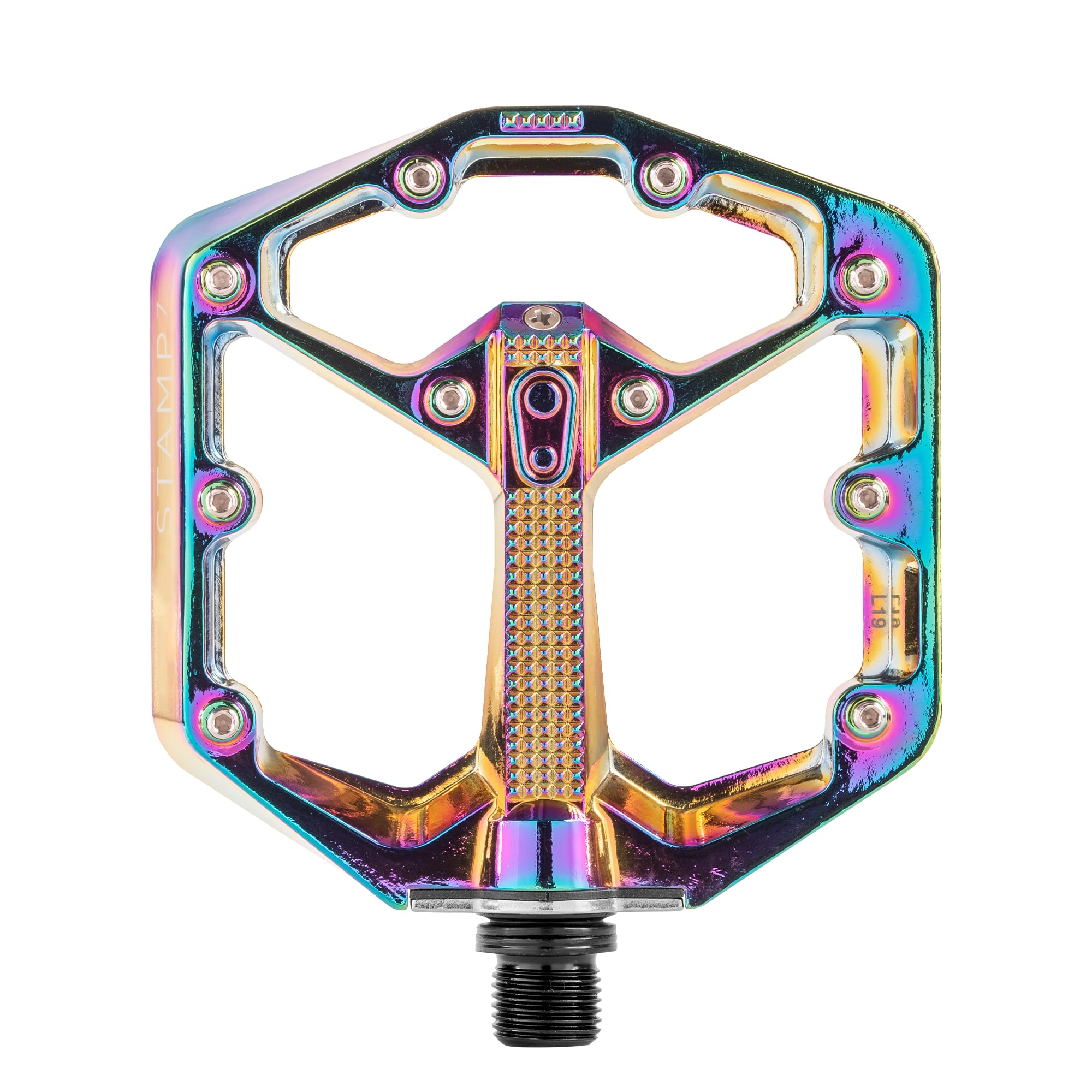 Crank Brothers Stamp 7 Exclusive Bike Pedals - Oil Slick Color, Small Size | Perfect for Mountain Biking & Cycling Enthusiasts
