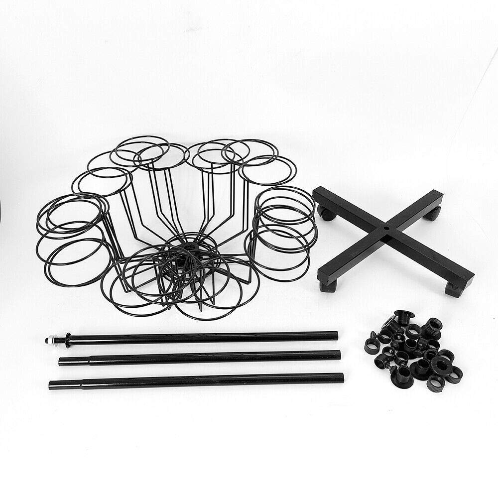 7-Tier Adjustable Rotating Metal Hat Display Stand - 35 Hats Capacity, Multifunctional Cap & Wig Hanger Rack for Retail Stores, Boutiques & Home Organization (Black) - Perfect for Hat Collections, Wig Storage & Retail Displays