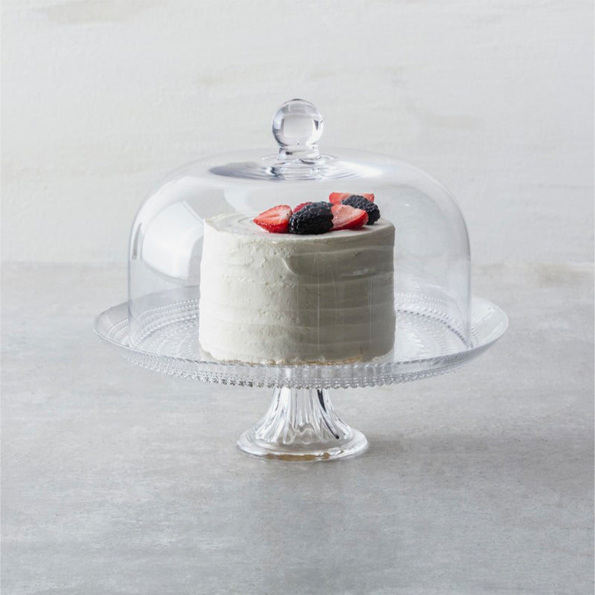 Fortessa Jupiter Cake Stand with Dome - 12 Inch Elegant Glass Serving Stand for Cakes, Desserts & Pastries - Perfect for Weddings, Parties & Buffet Displays