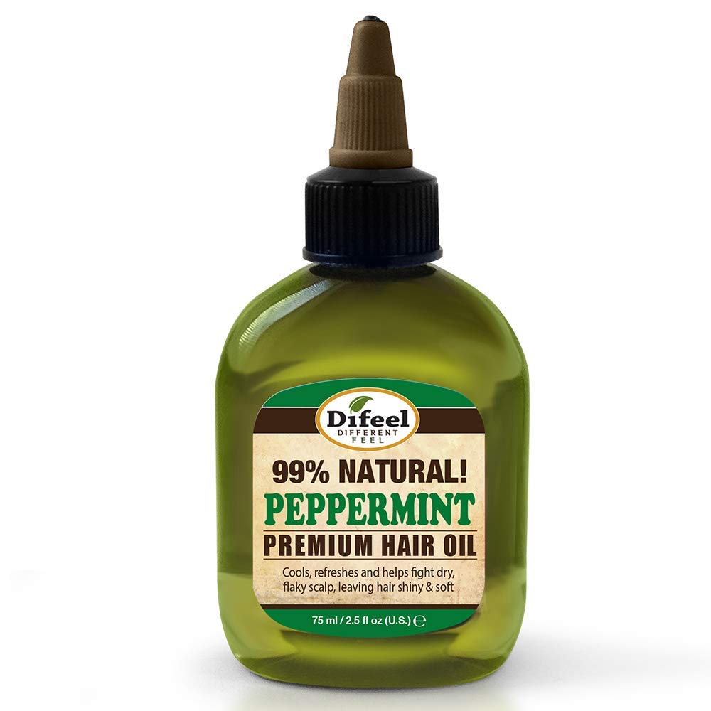 Difeel Premium Natural Peppermint Hair Oil - 2.5 oz for Dry Scalp & Hair Growth - Moisturizing Treatment for Curly, Natural & Damaged Hair - Use for Massage, Styling & Overnight Hair Care