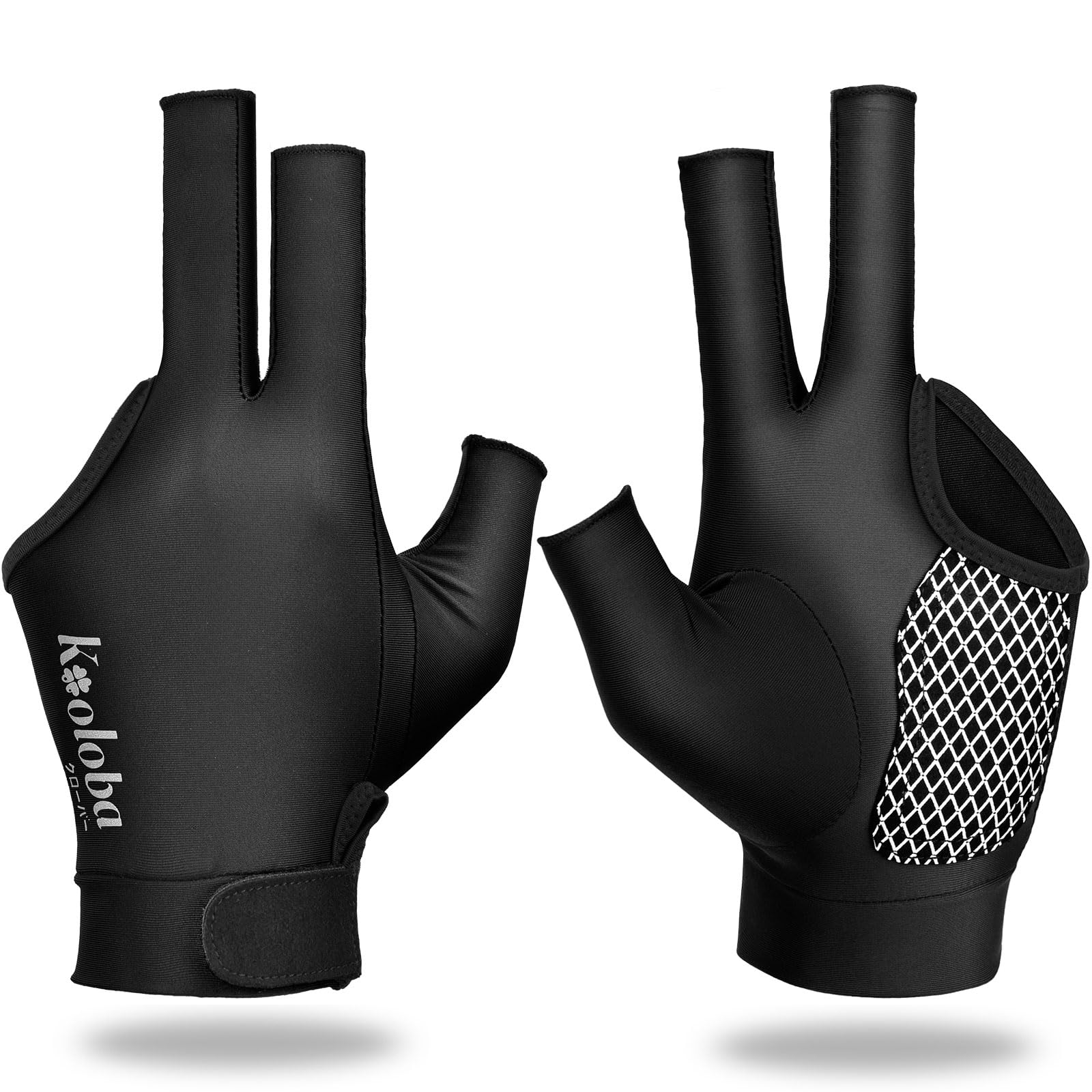 3 Finger Billiards Glove for Left Hand - Adjustable Velcro Snooker Shooting Glove for Men & Women, Perfect for Pool, Snooker, and Cue Sports Practice