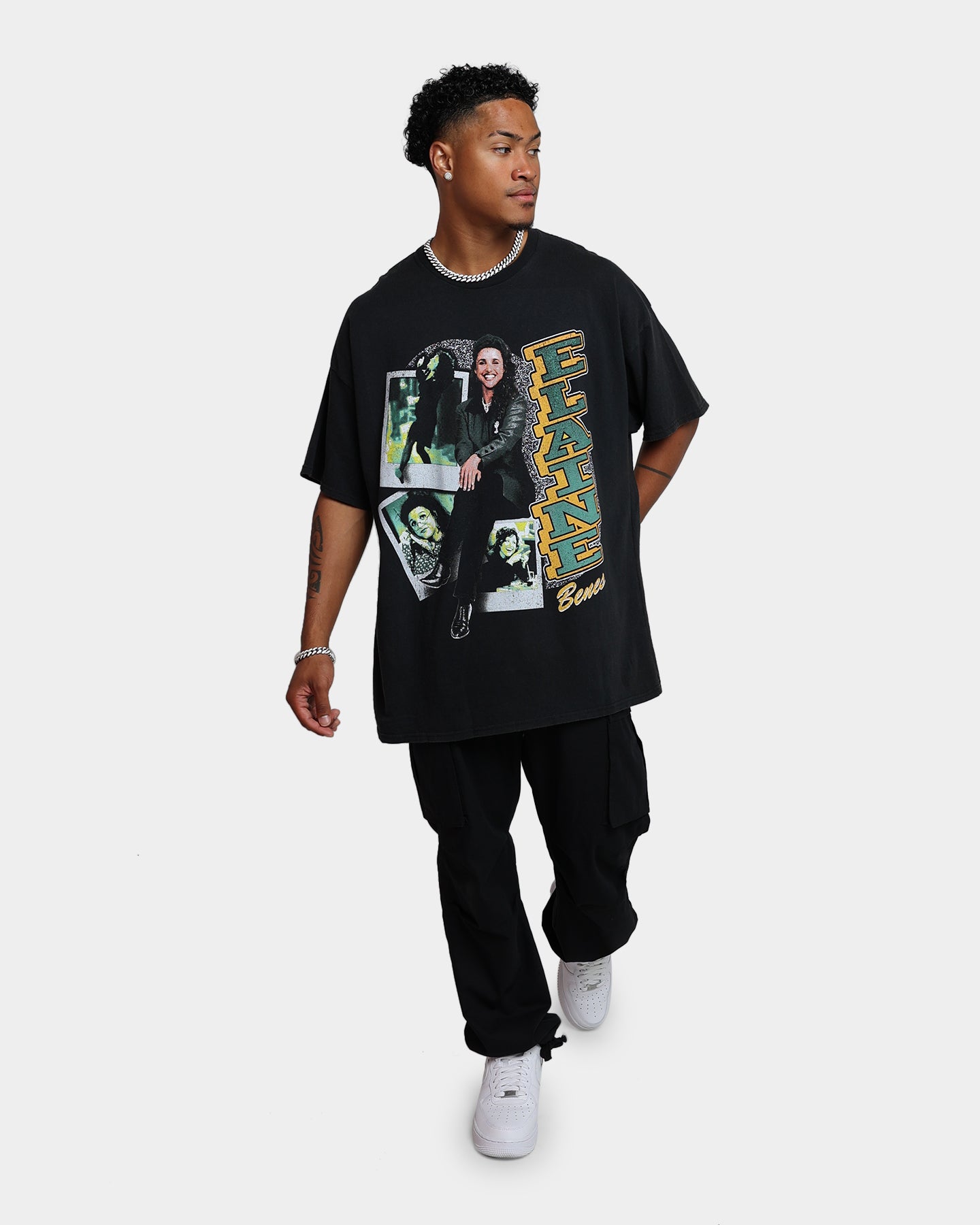 Vintage Seinfeld Elaine T-Shirt - Washed Black Retro TV Show Tee - Perfect for Casual Wear, Cosplay & 90s Nostalgia Fans