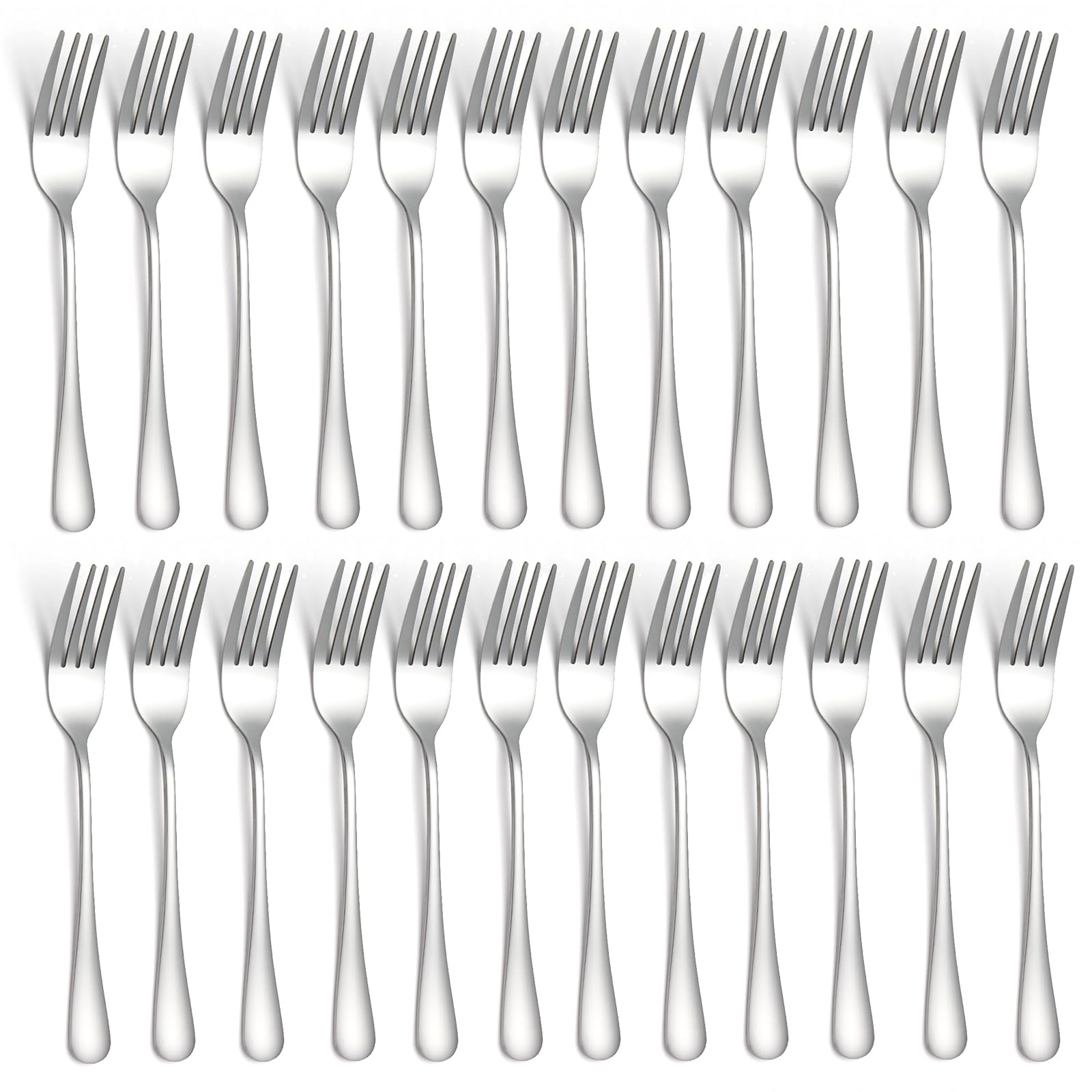 24-Piece Stainless Steel Salad Fork Set - 6.8 Inch Dishwasher Safe Flatware for Home, Kitchen & Restaurant Use - Perfect for Dinner Parties, Catering & Everyday Dining