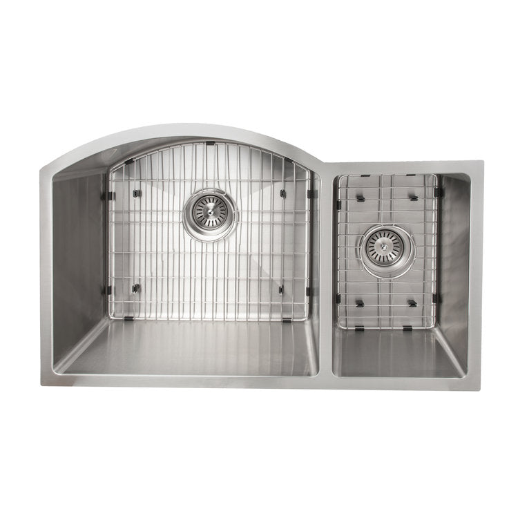 ZLINE SC70D 33 33-Inch Undermount Double Bowl Stainless Steel Kitchen Sink with Bottom Grid - Durable & Stylish for Modern Kitchens, Perfect for Meal Prep & Cleanup