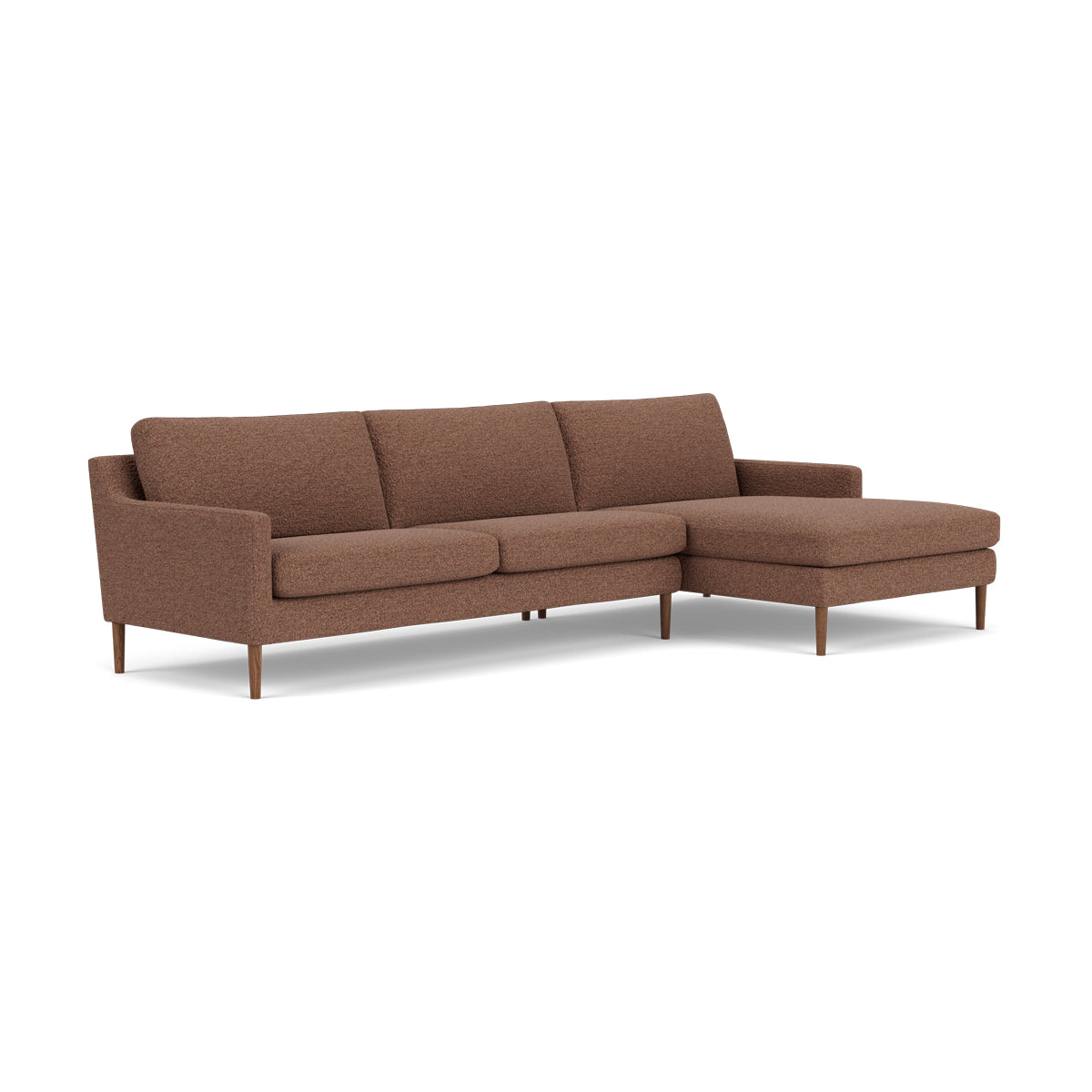 Astha Boucle Right Chaise Sofa - Modern Upholstered Sectional Couch with Chaise Lounge for Living Room, Family Room & Apartment Decor