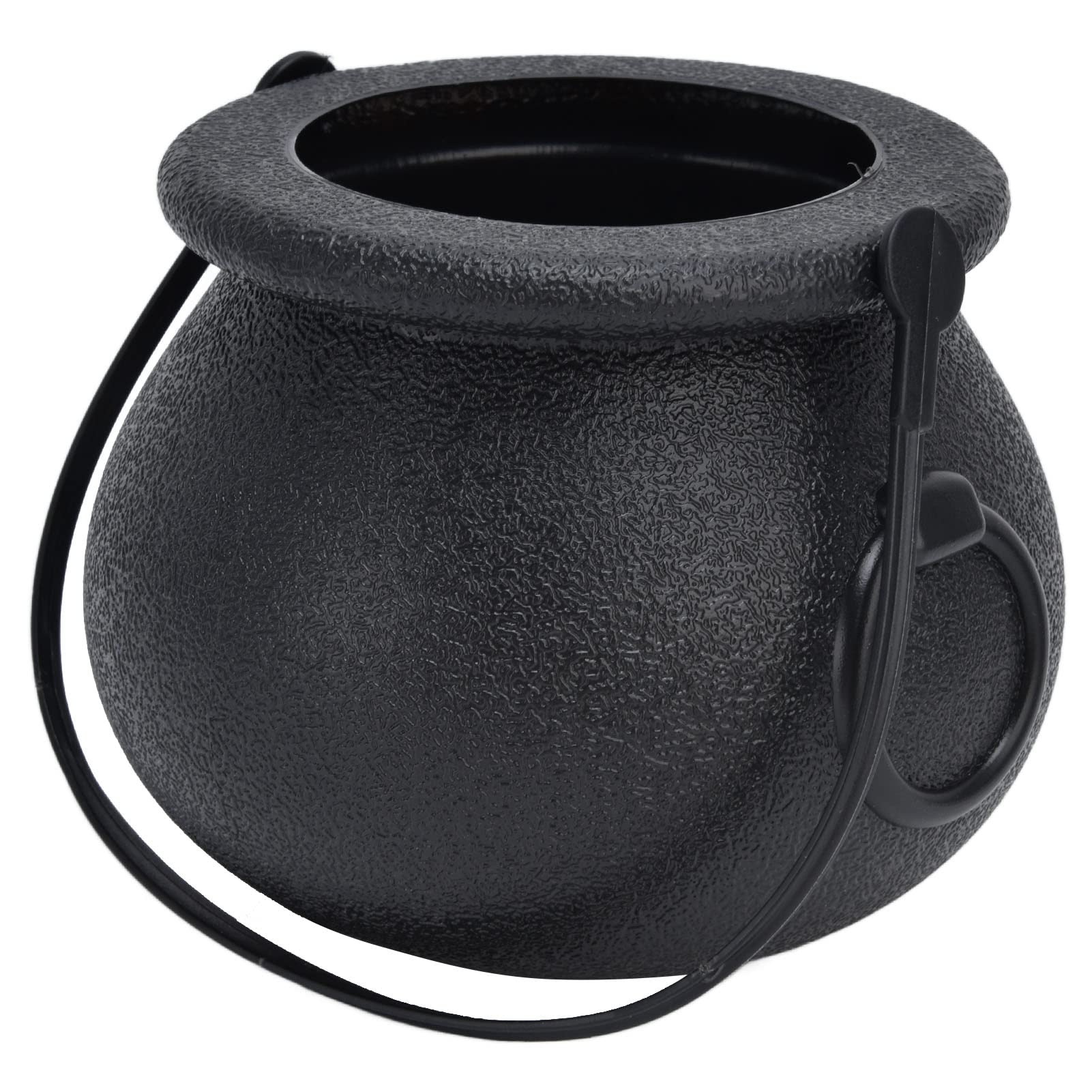 Hyuduo Halloween Black Cauldron with LED Light & Mist Maker - 12 Color Changing Witch Jar Atomizer Lamp, Fogger Punch Bowl for Candy Decor (AC 100-240V) - Perfect for Spooky Party Decorations, Haunted House Props & Witch-Themed Events