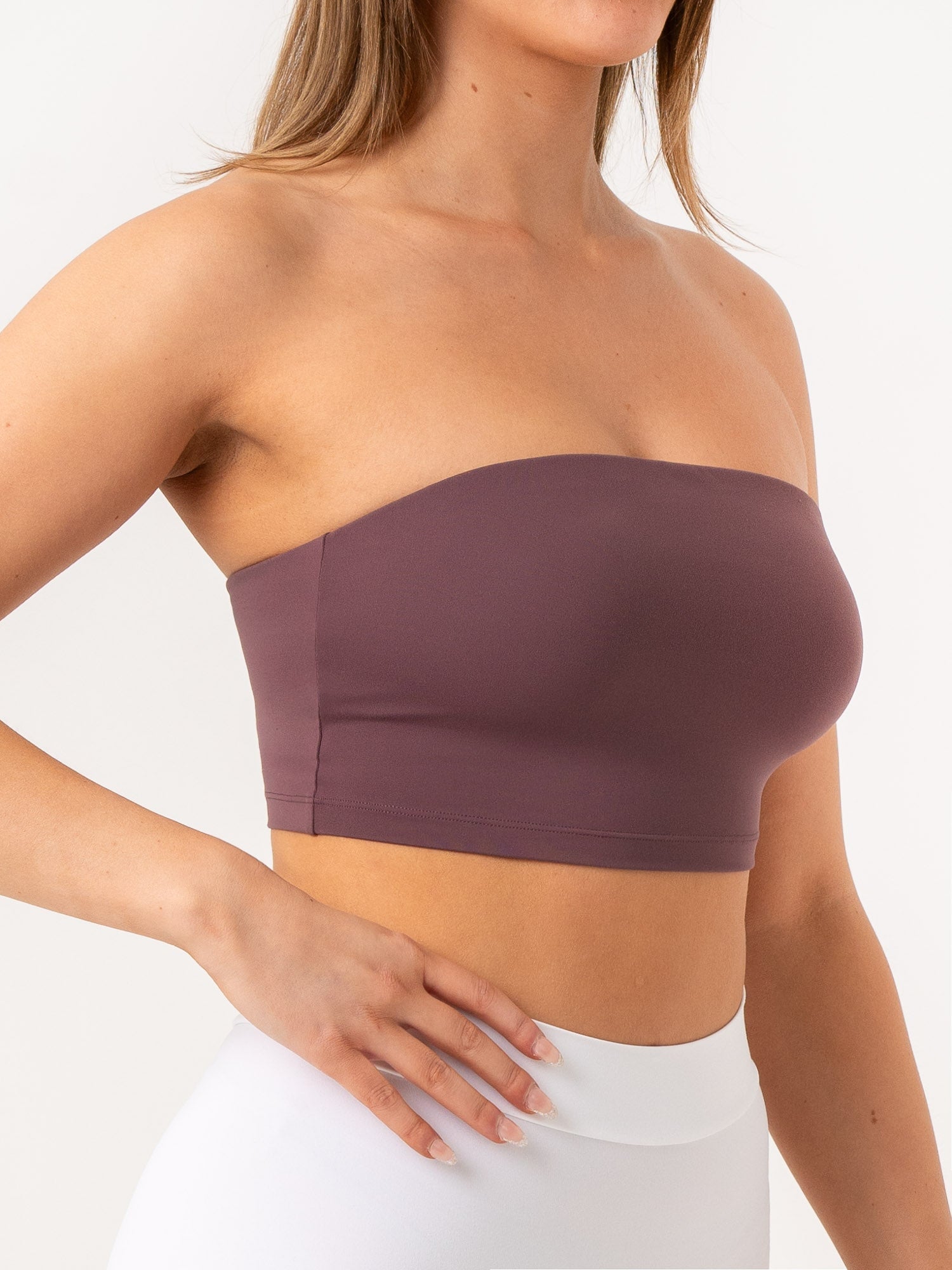 NKD Strapless Tank Bra for Women - Seamless Invisible Comfort Bra - Plum Color - Perfect for Backless Dresses, T-Shirts & Everyday Wear