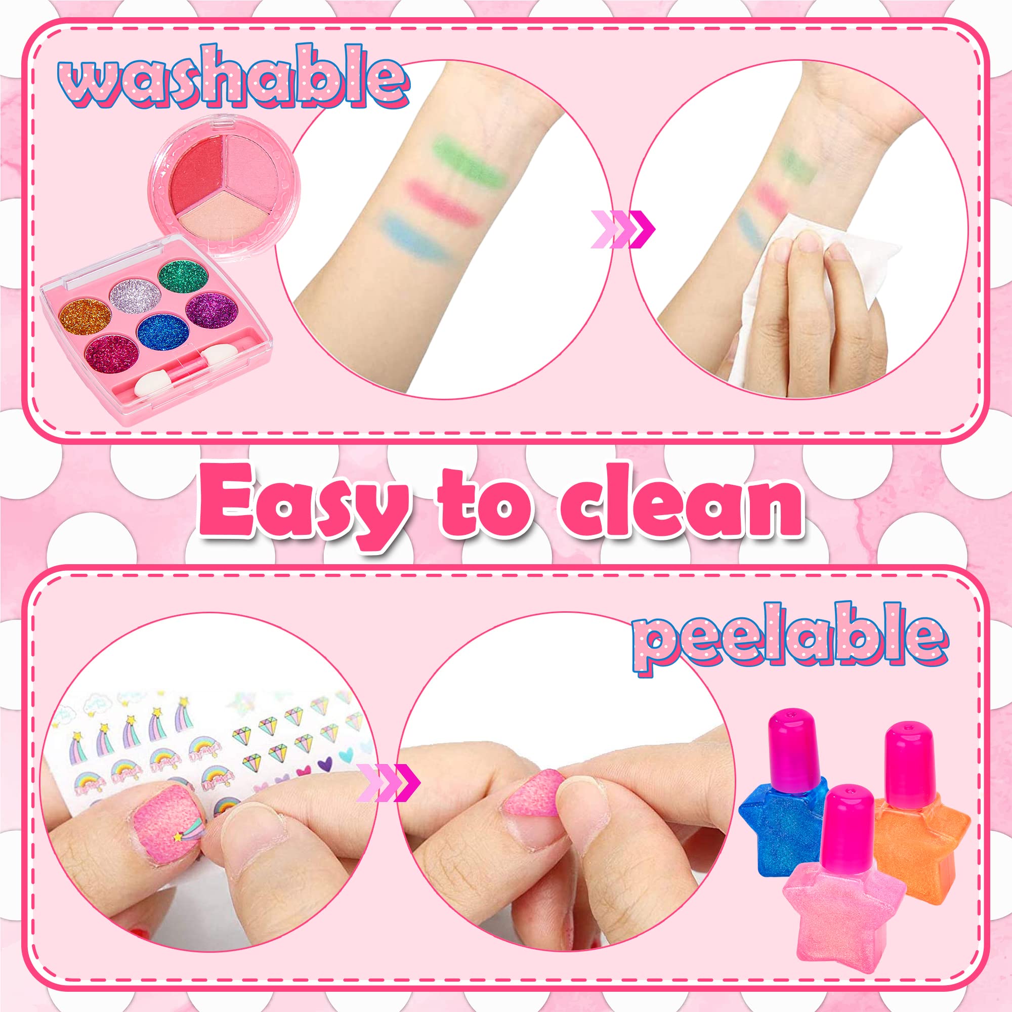 Chennyfun 25-Piece Kids Makeup Kit - Washable Toy Cosmetic Set with Blush & Accessories for Girls - Perfect Birthday Gift & Pretend Play Dress-Up