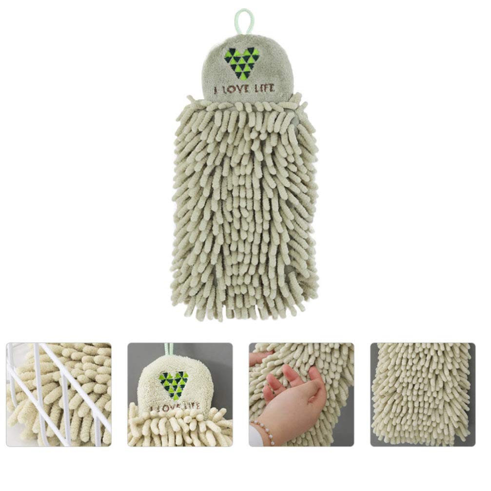 Cabilock Chenille Bathroom Hand Towels - Soft & Absorbent 1-Piece Hanging Towel for Kitchen & Bathroom | Perfect for Hand Drying, Wiping, and Decorative Use