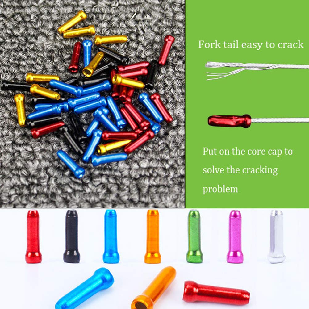 50Pcs Bike Bicycle Brake Shifter Inner Tips Shift Cables End Caps - Durable Cycling Replacement Parts for MTB & Road Bikes - Perfect Bike Accessories (Orange) - Ideal for DIY Bike Repair & Maintenance