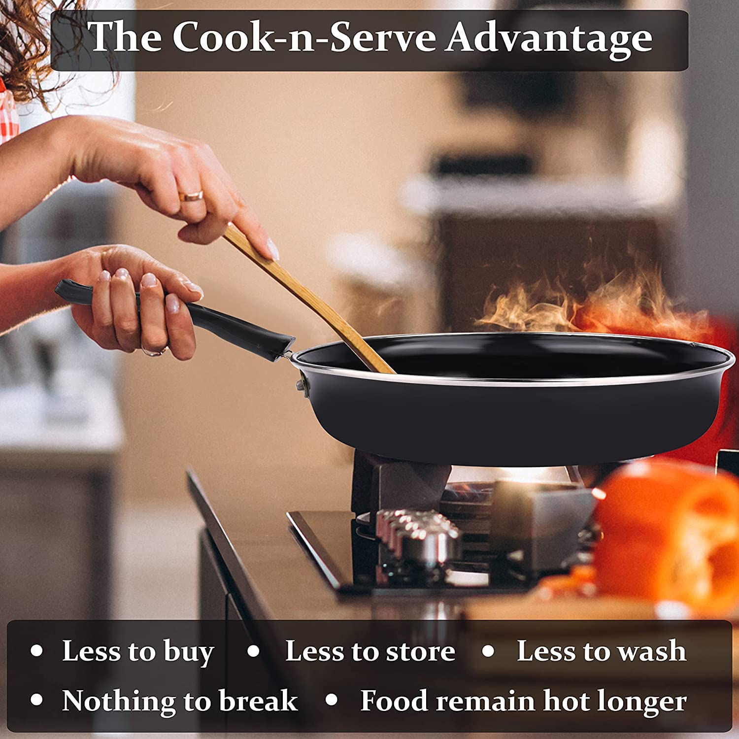 5-Piece Non-Stick Kitchen Cookware Set - Induction Compatible Kadai with Lid, Fry Pan, Tawa, Sauce & Tadka Pan - Ceramic Hard Anodized Cast Iron Utensils for Indian Cooking, Frying & Sauteing - Perfect for Home Chefs & Restaurant Use