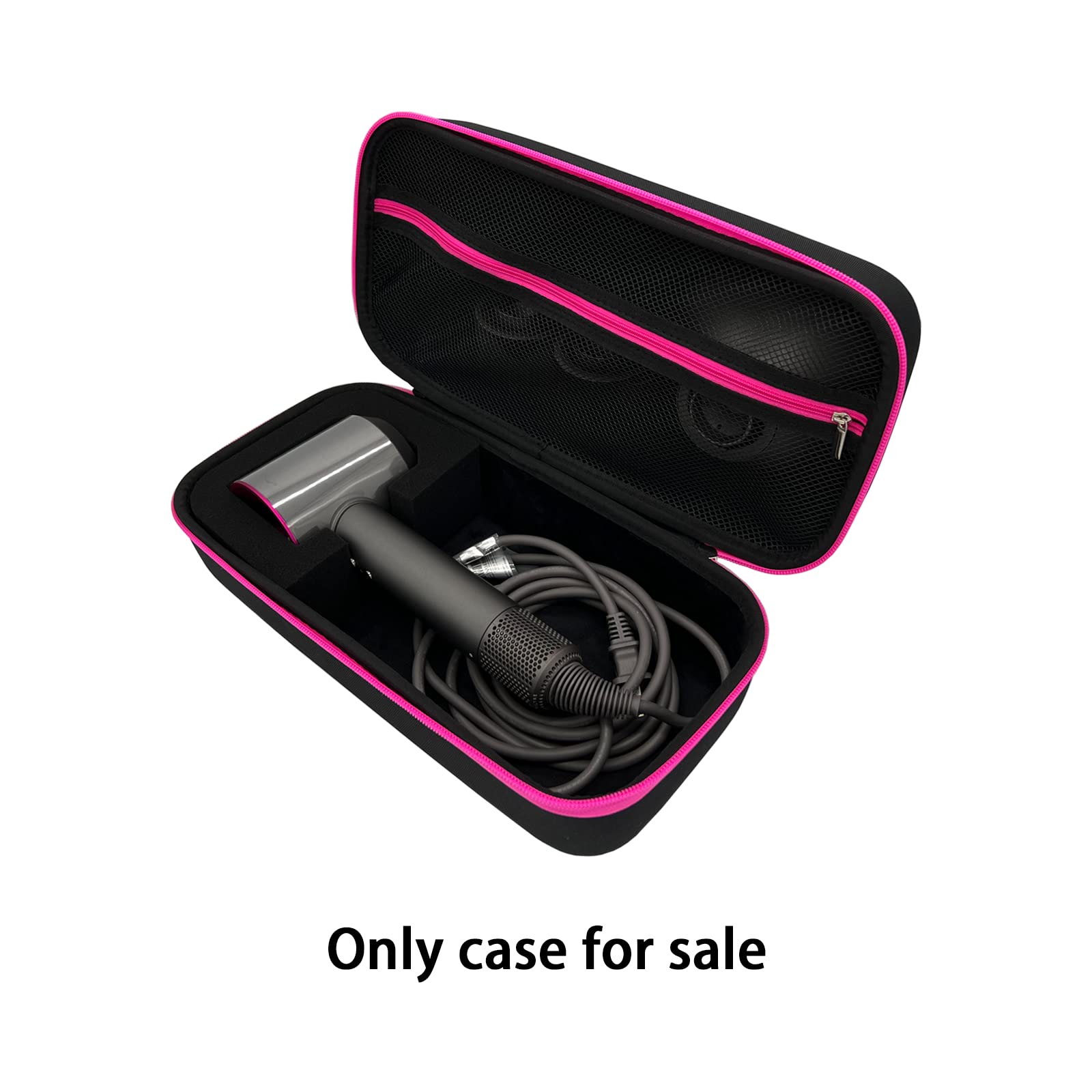 Dyson Hair Dryer Travel Case - Hard Protective Storage Box with Pink Zipper for Dyson Supersonic & Accessories | Perfect for Travel, Home Organization & Salon Professionals