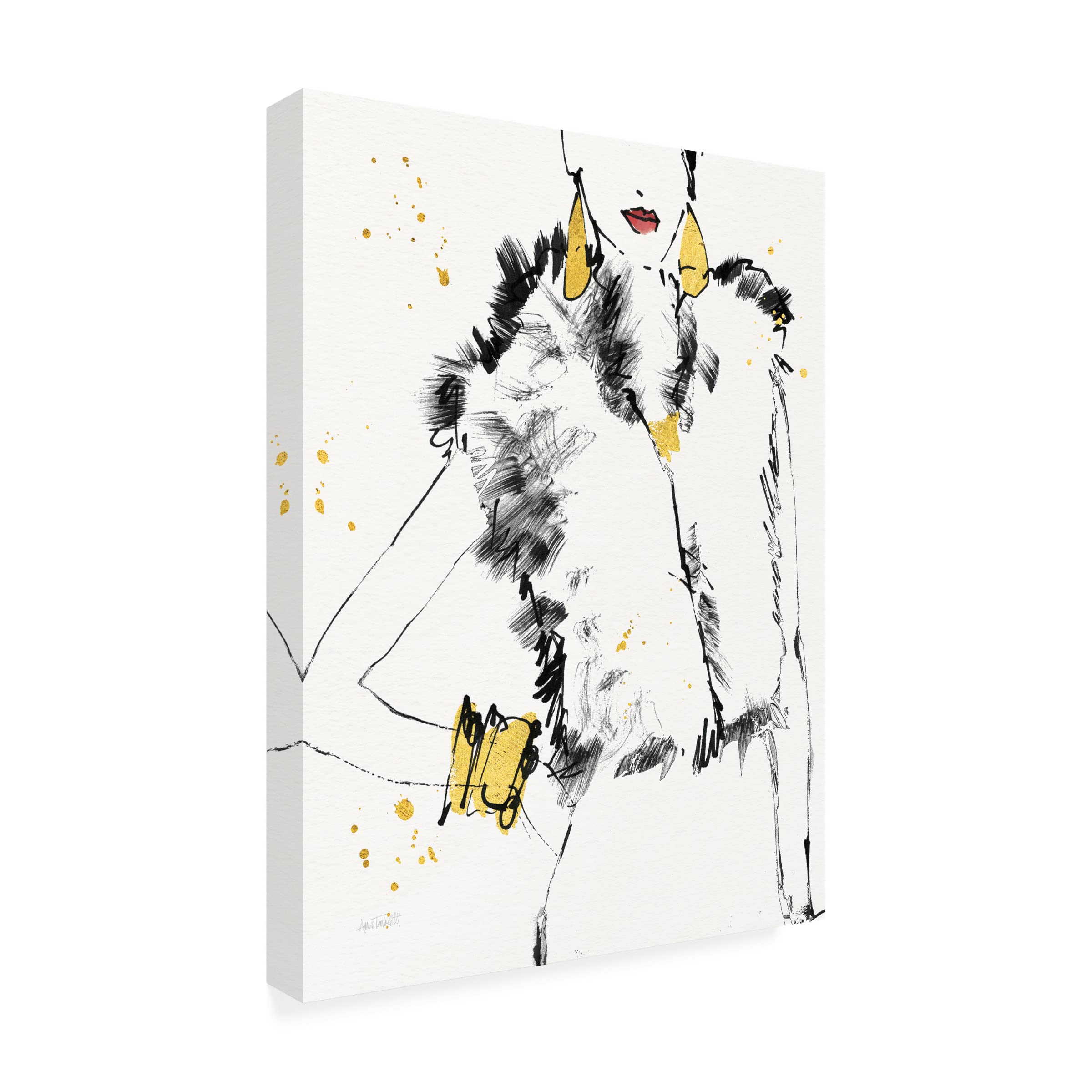 Anne Tavoletti 'Fashion Strokes IV' Canvas Wall Art Print - Modern Abstract Painting for Living Room, Bedroom & Office Decor