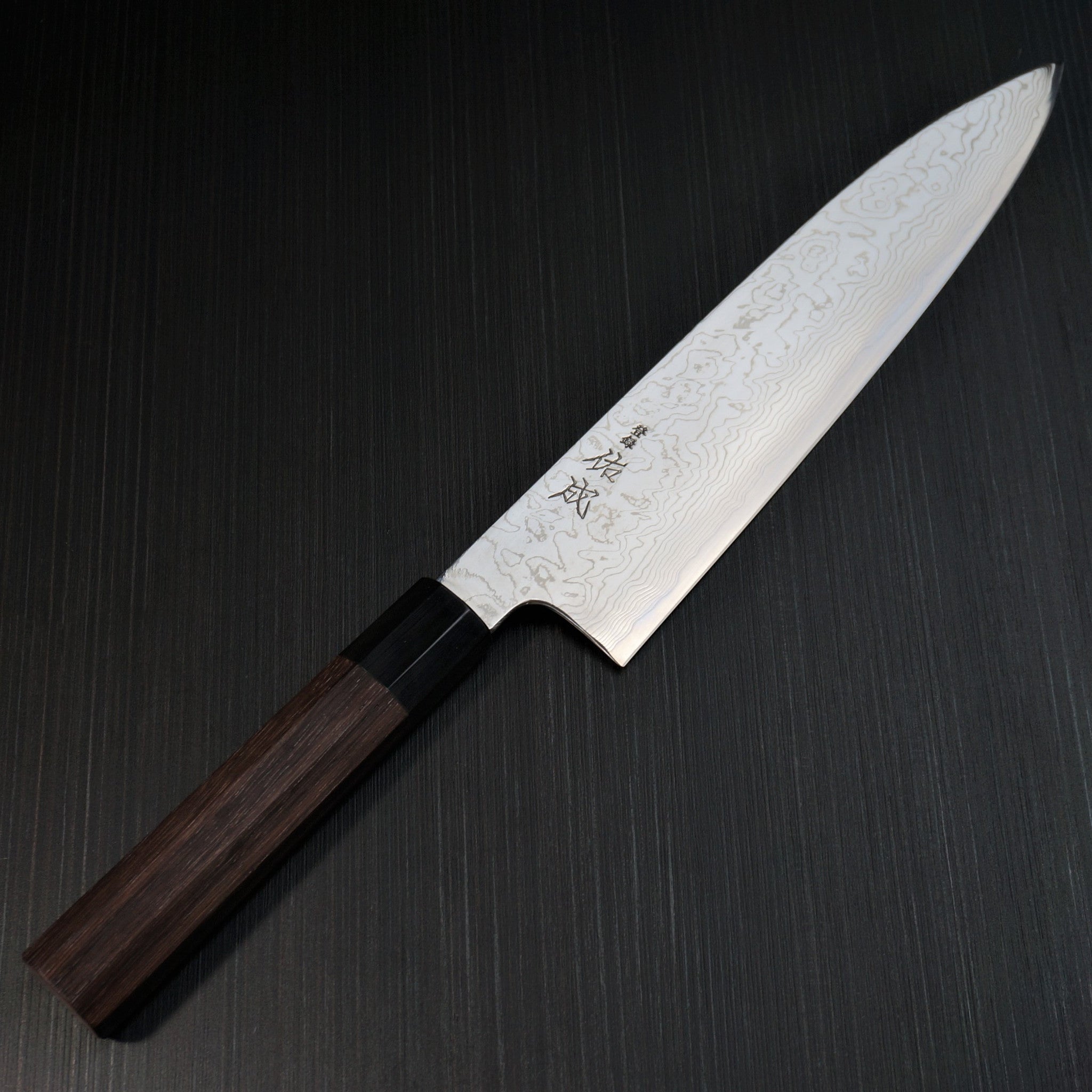 Premium SUKENARI Damascus Super Gold 2 Wa Gyuto Chef Knife 210mm - Japanese High Carbon Steel Blade with Water Buffalo Horn Handle - Perfect for Sushi, Meat Cutting & Professional Kitchen Use