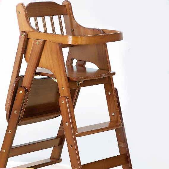 Wooden Baby High Chair - Adjustable Infant Feeding Chair for Safe & Comfortable Mealtime at Home or Restaurant