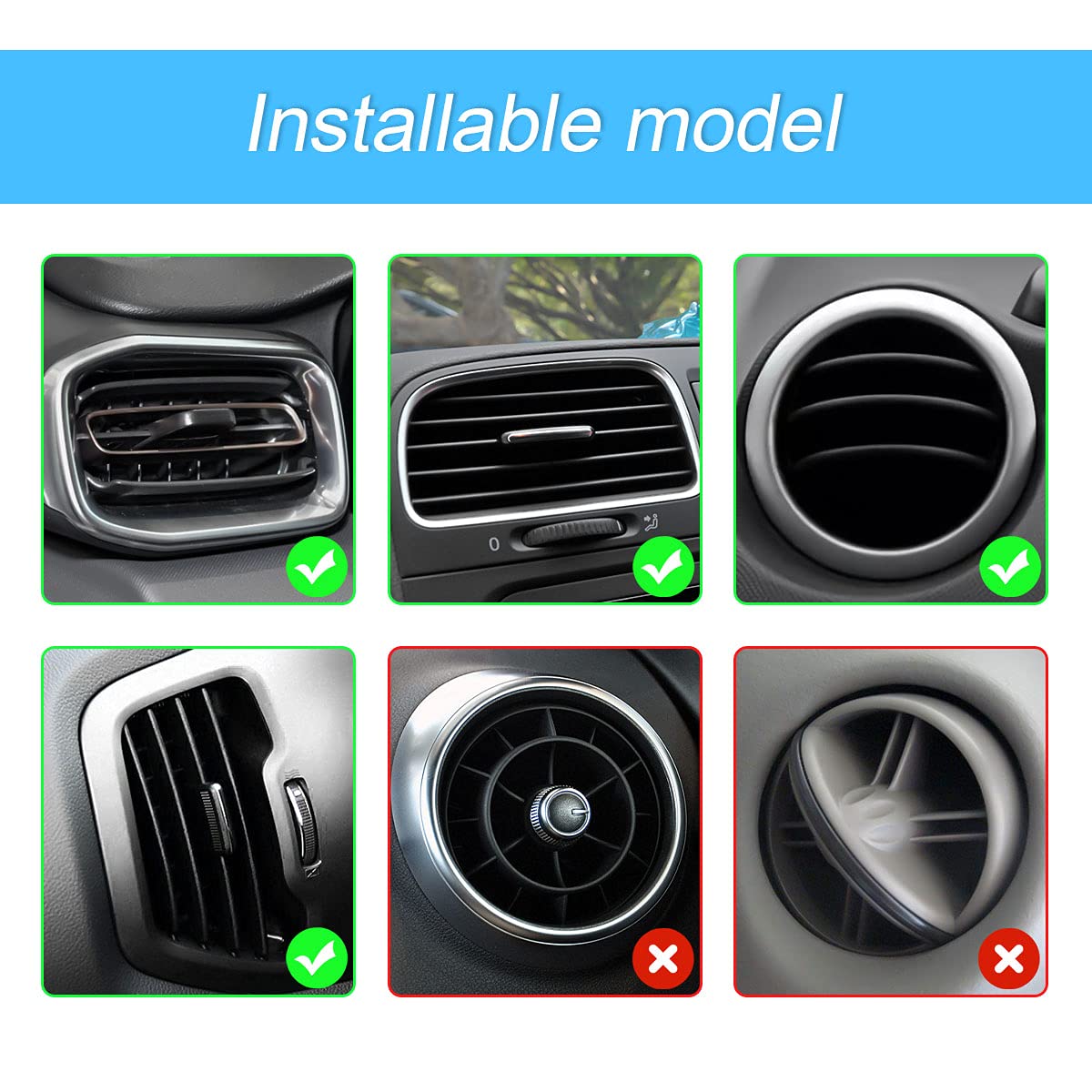 360° Rotatable Car Magnetic Phone Holder for Air Vent - Compatible with iPhone, Samsung - Perfect for Driving & Navigation