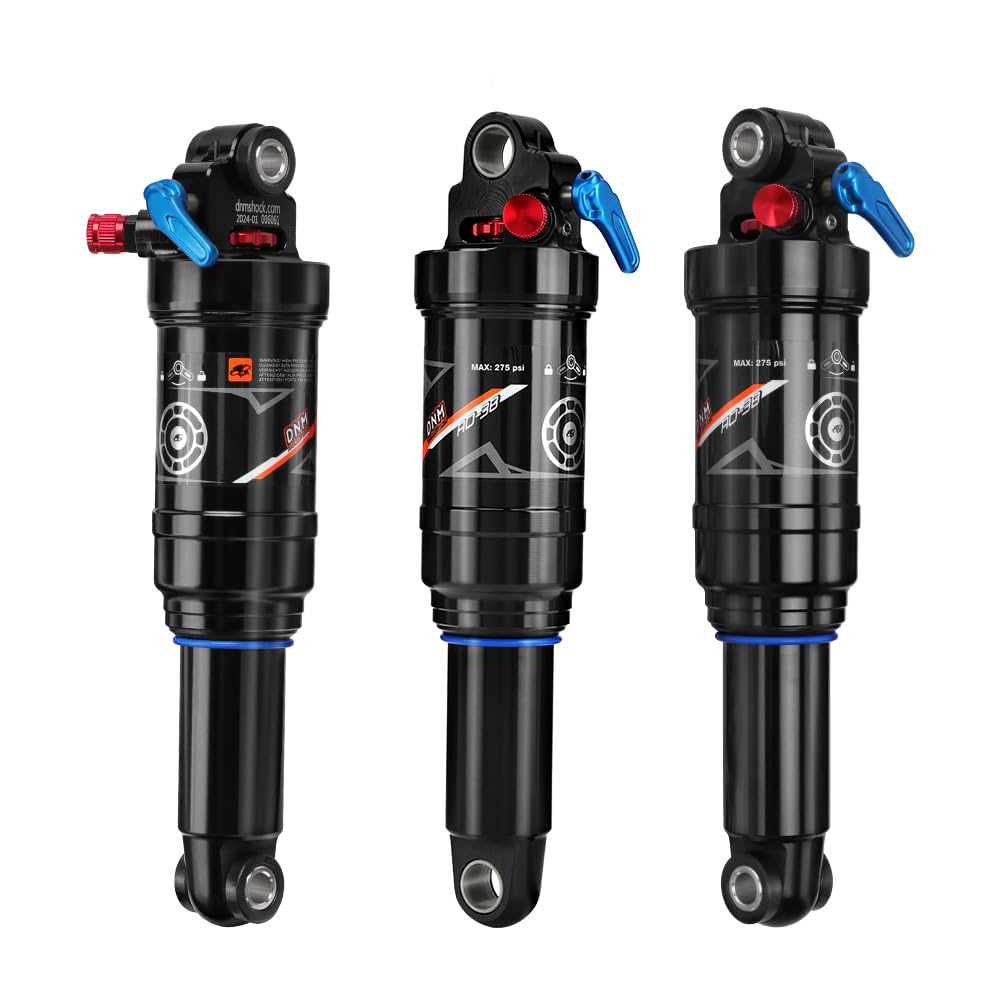 DNM AO-38RC Mountain Bike Rear Shock - Adjustable Air Pressure, Rebound & Lockout with Manual Remote - 190x50mm (7.48