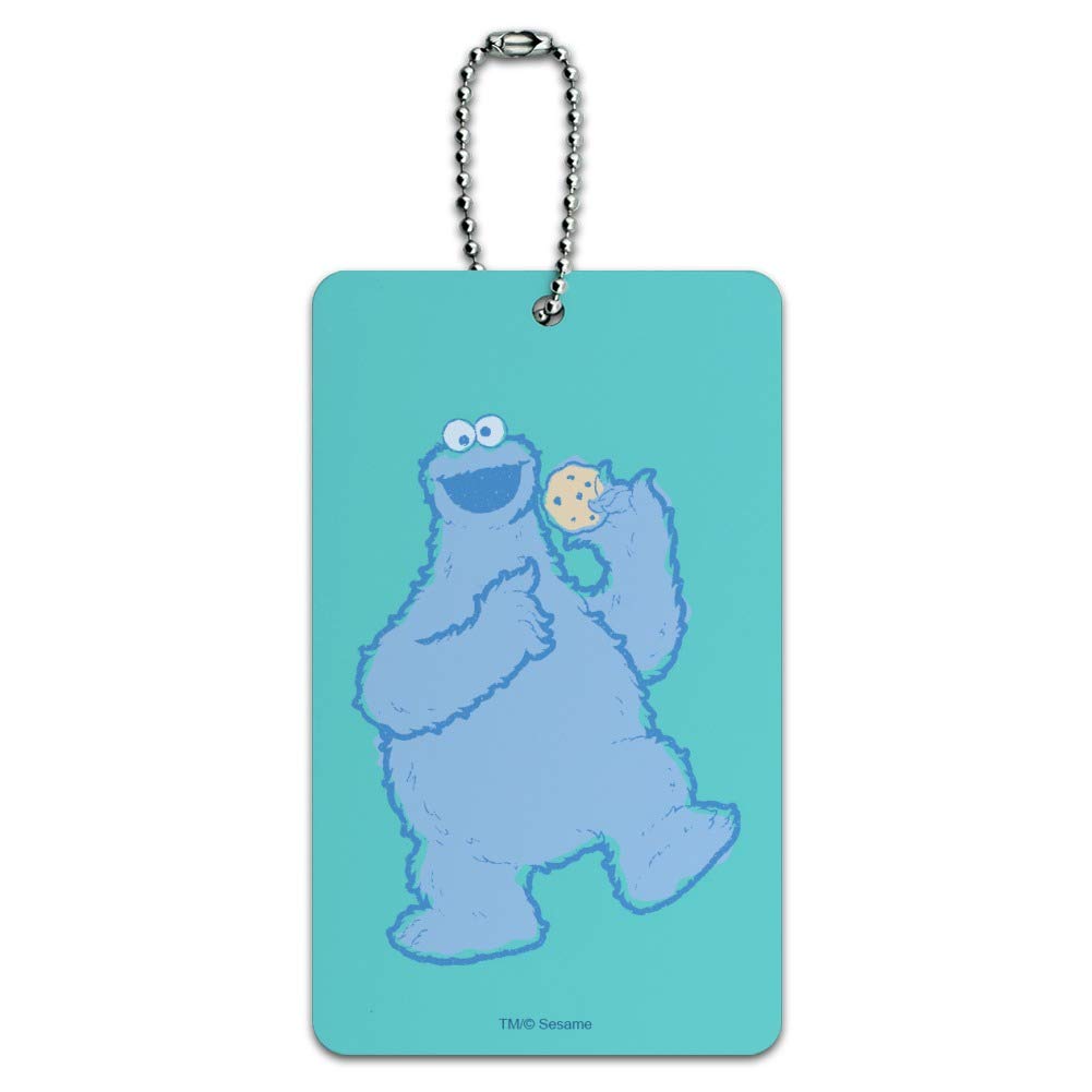 Vintage Sesame Street Cookie Monster Luggage Tag - Durable Carry-On Suitcase ID Tag for Travel Accessories | Perfect for Kids & Adults Backpacks, Suitcases & Travel Bags