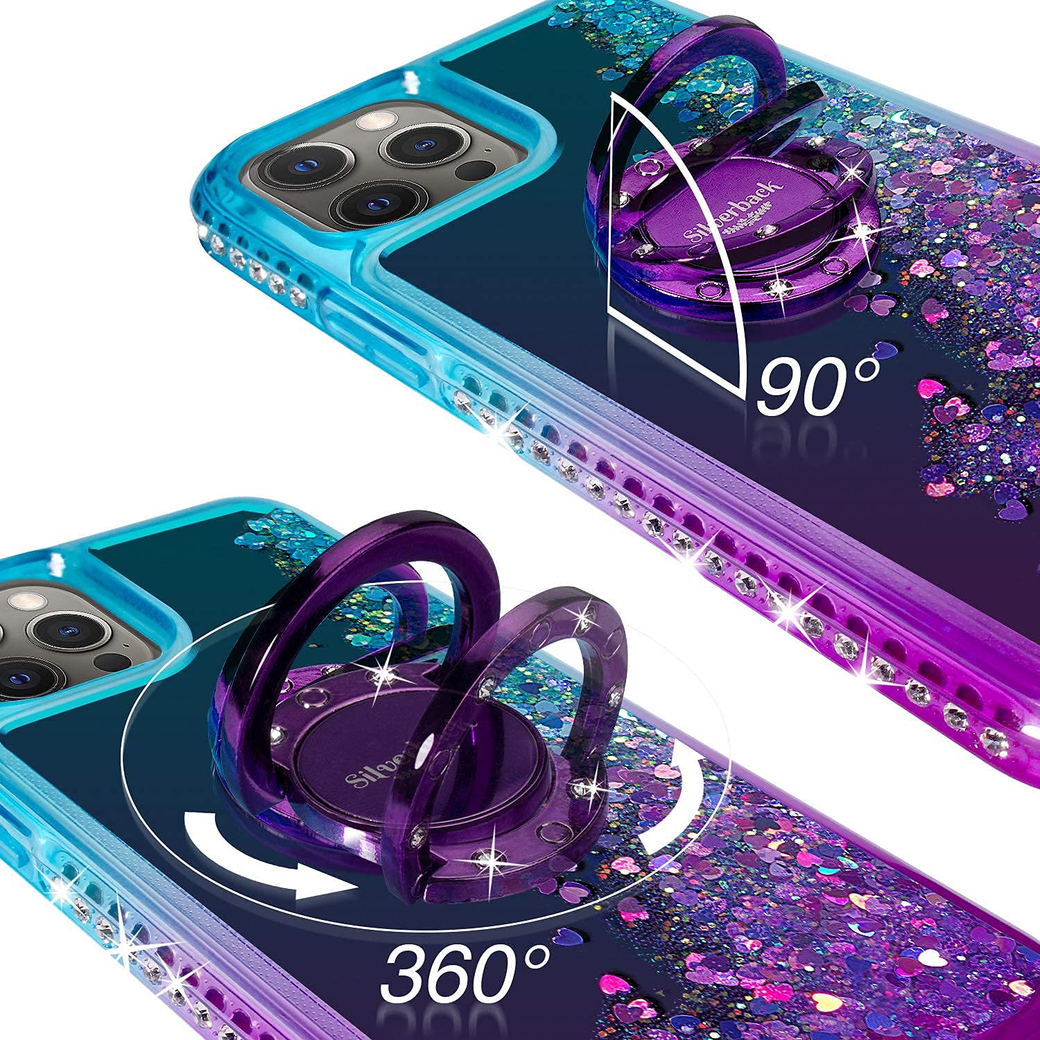 **Premium Bling Holographic Sparkle Glitter Phone Case for iPhone 13 Pro Max 6.7