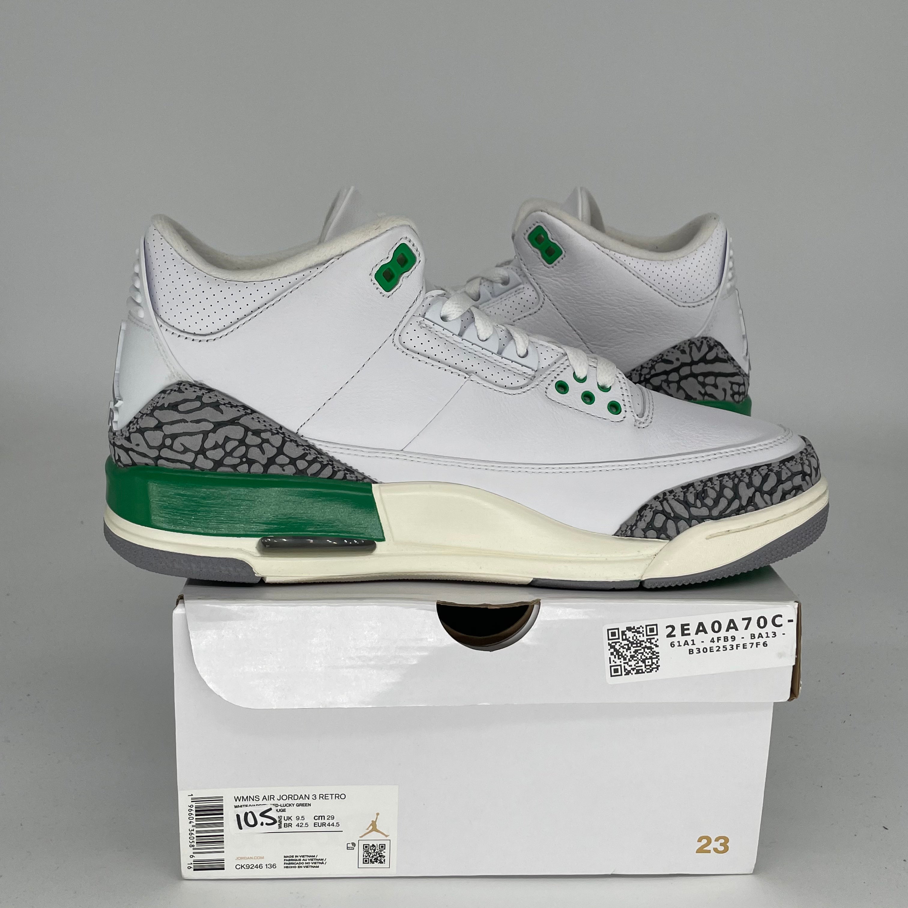 AIR JORDAN 3 Lucky Green Basketball Shoes - Women's Size 10.5/12W (CK9246-136) - Perfect for Streetwear, Gym & Casual Fashion