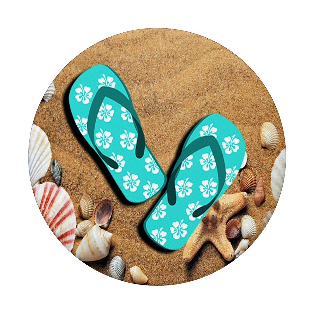 Beach Flip Flops, Sunrises & Sandy Vacation Summer PopSockets PopGrip - Swappable Phone & Tablet Stand with Grip - Perfect for Beach Trips, Pool Parties & Summer Travel Accessories